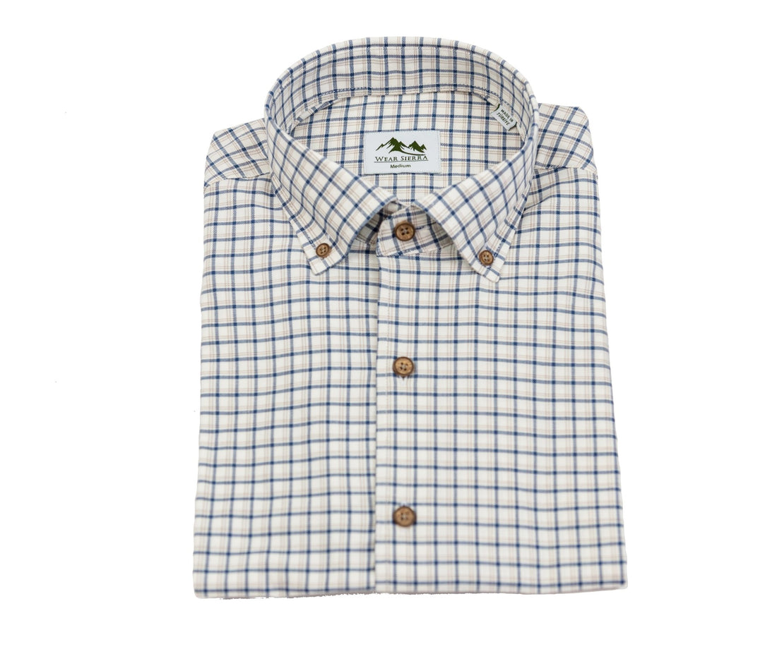 Wear Sierra Top Shelf Men's Cotton Short Sleeve Button Down Shirts in Brown Plaid - Wear Sierra