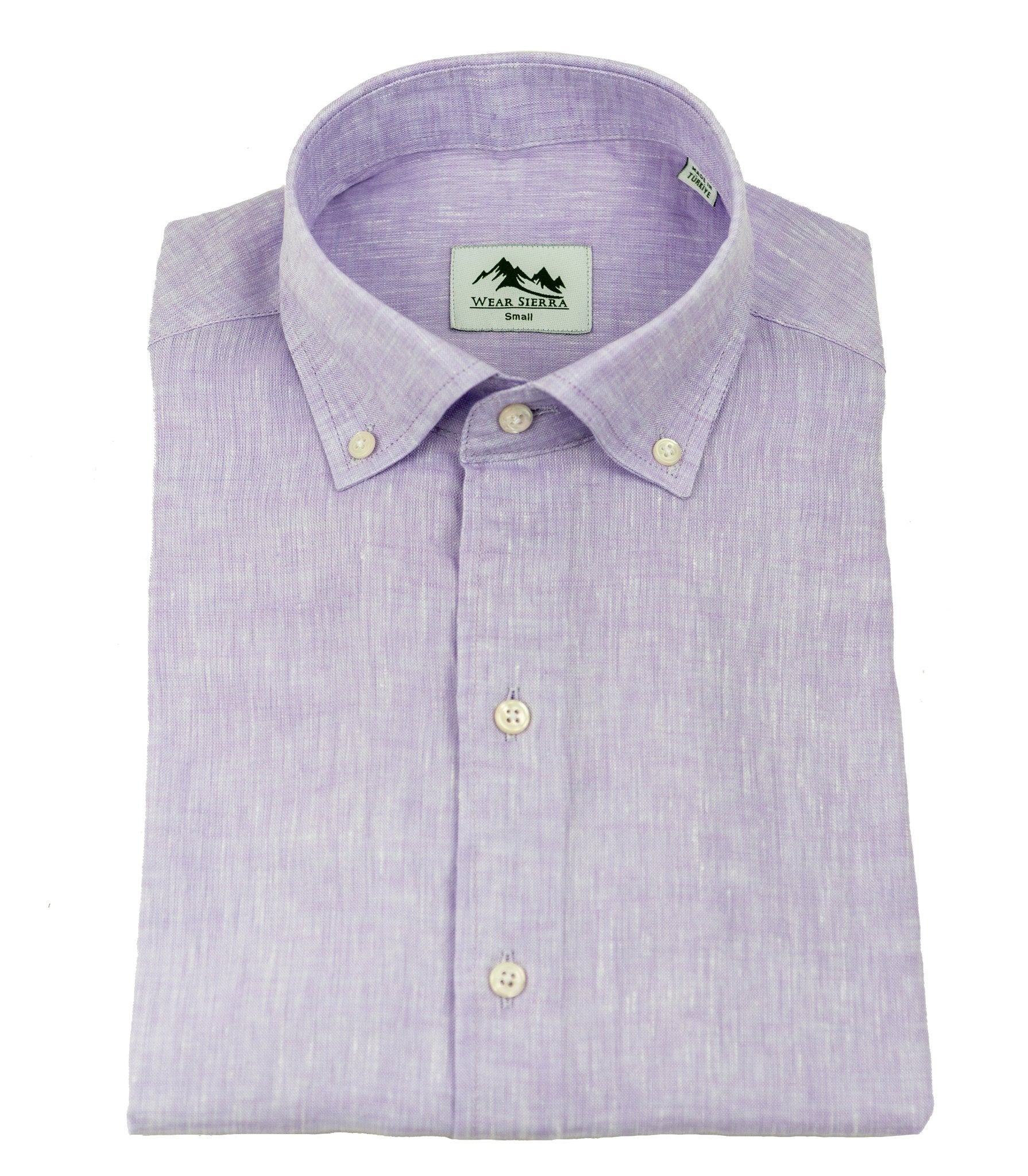 Wear Sierra Top Shelf Men's Linen Short Sleeve Button Down Shirt in Lilac - Wear Sierra