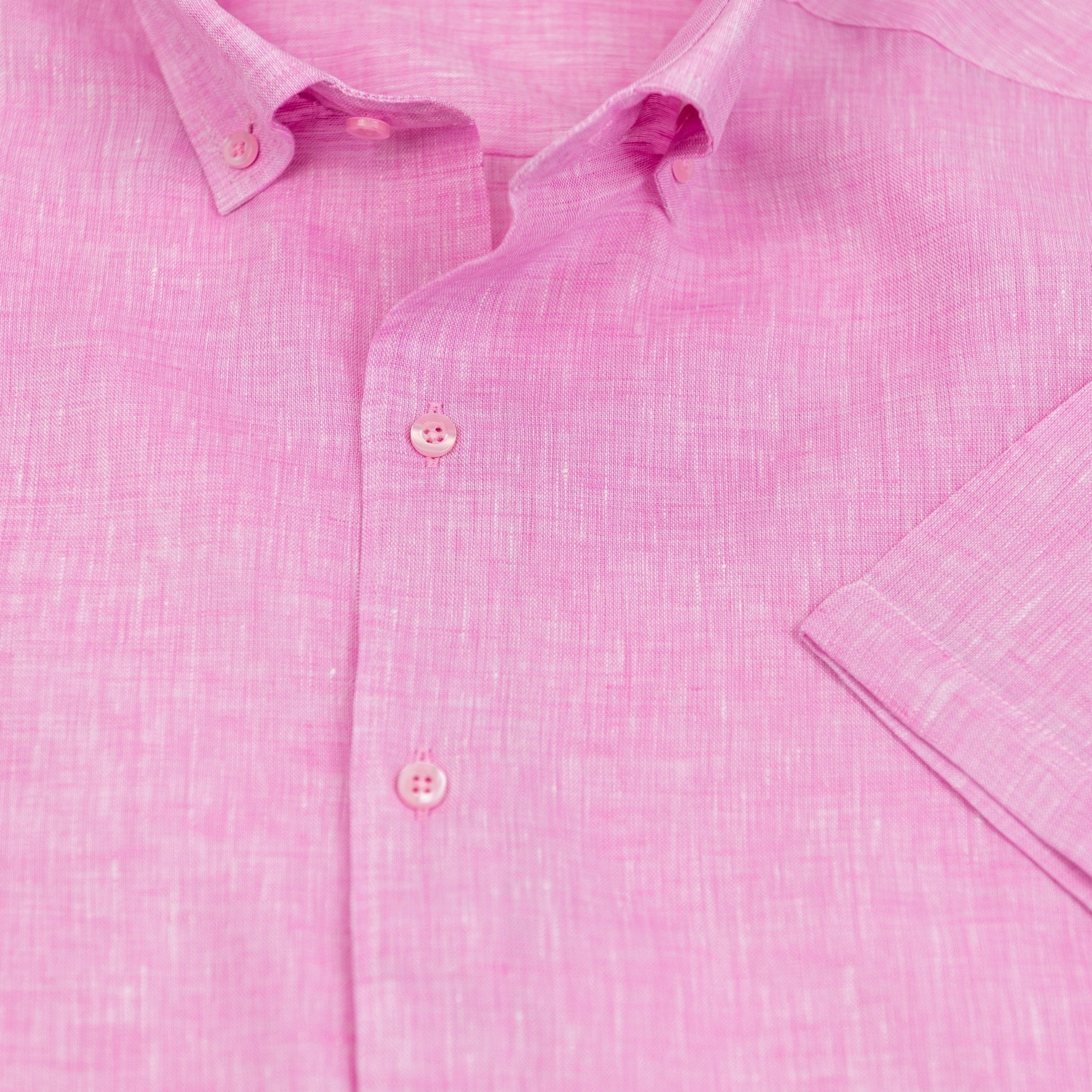 Wear Sierra Top Shelf Men's Linen Short Sleeve Button Down Shirt in Pink - Wear Sierra