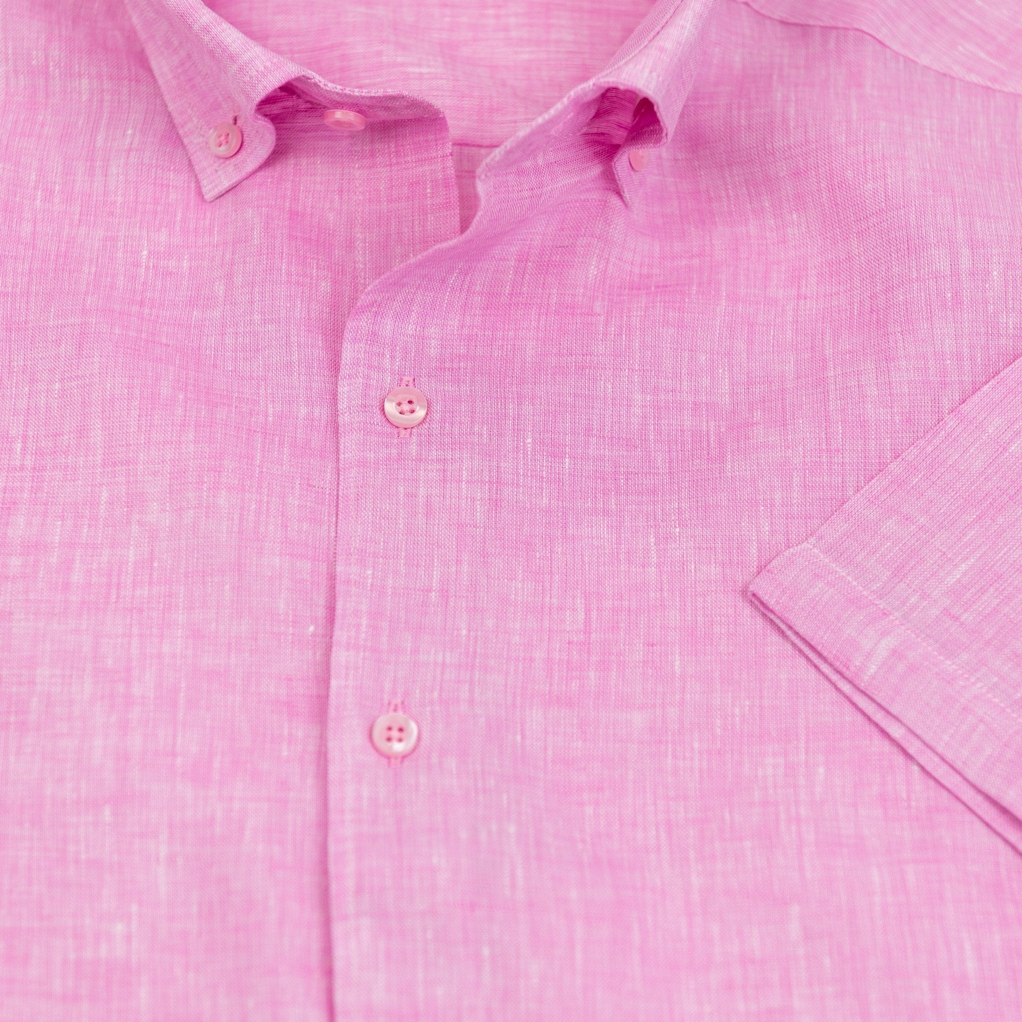 Wear Sierra Top Shelf Men's Linen Short Sleeve Button Down Shirt in Pink - Wear Sierra