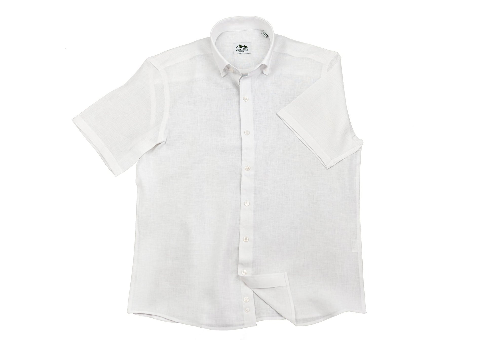 Wear Sierra Top Shelf Men's Linen Short Sleeve Button Down Shirt in White - Wear Sierra