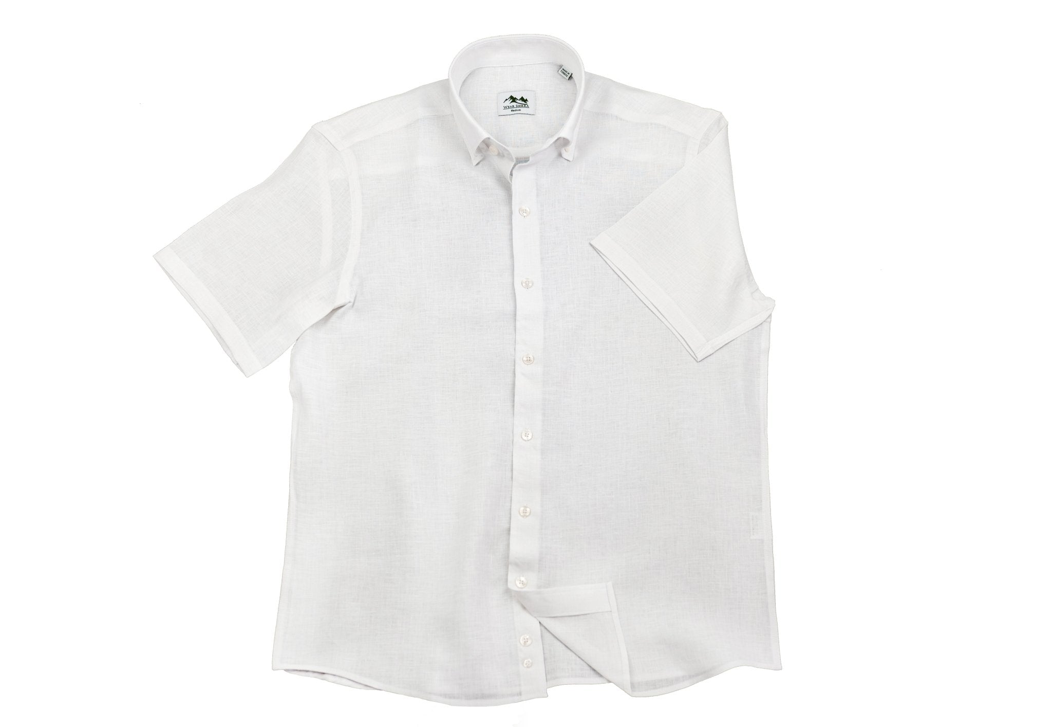 Wear Sierra Top Shelf Men's Linen Short Sleeve Button Down Shirt in White - Wear Sierra