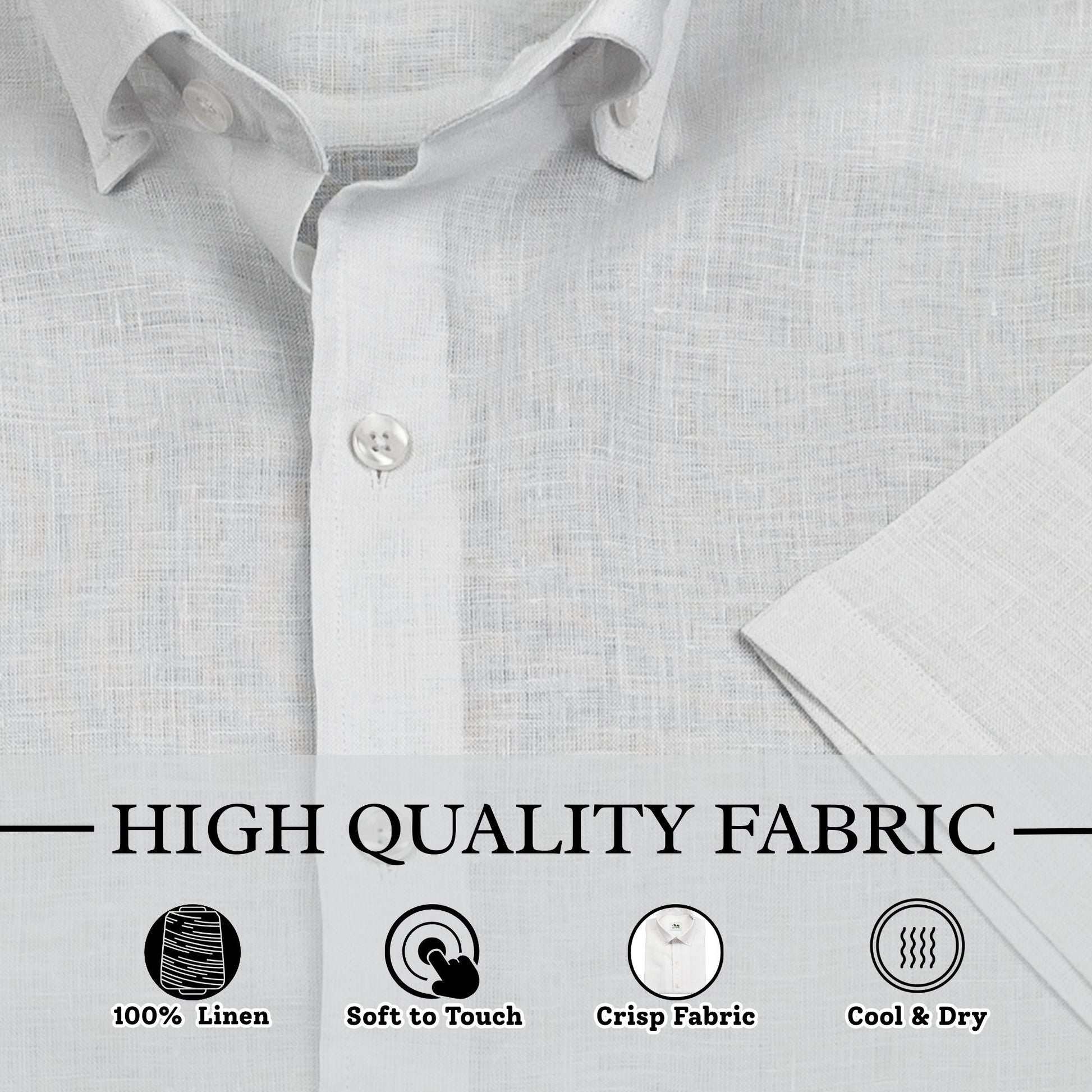 Wear Sierra Top Shelf Men's Linen Short Sleeve Button Down Shirt in White - Wear Sierra