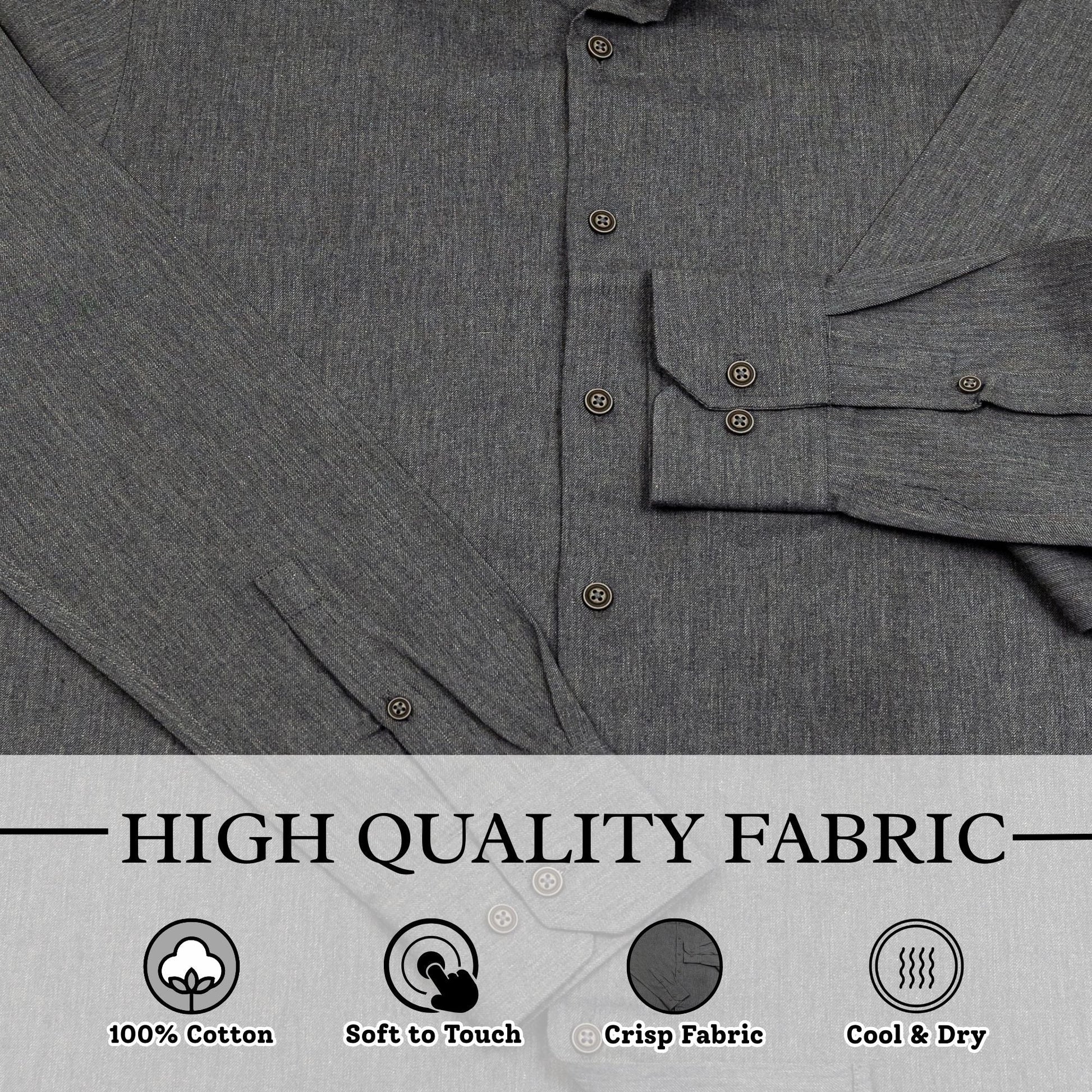Wear Sierra Top Shelf Men's Turkish Cotton Long Sleeve Button-Up Shirt, Classic Gray - Wear Sierra