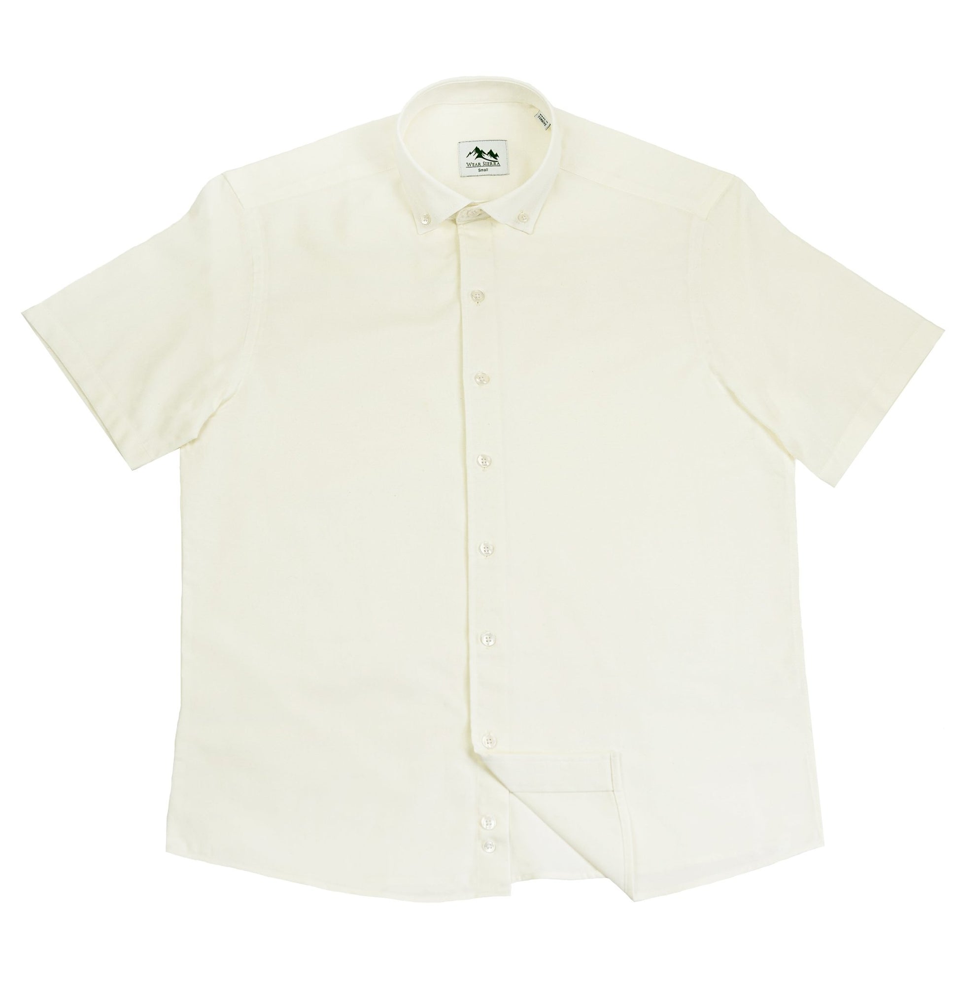 Wear Sierra Top Shelf Men's Turkish Cotton Short Sleeve Button Down Shirt in Classic Off-White, Casual Friday Shirt for Men - Wear Sierra