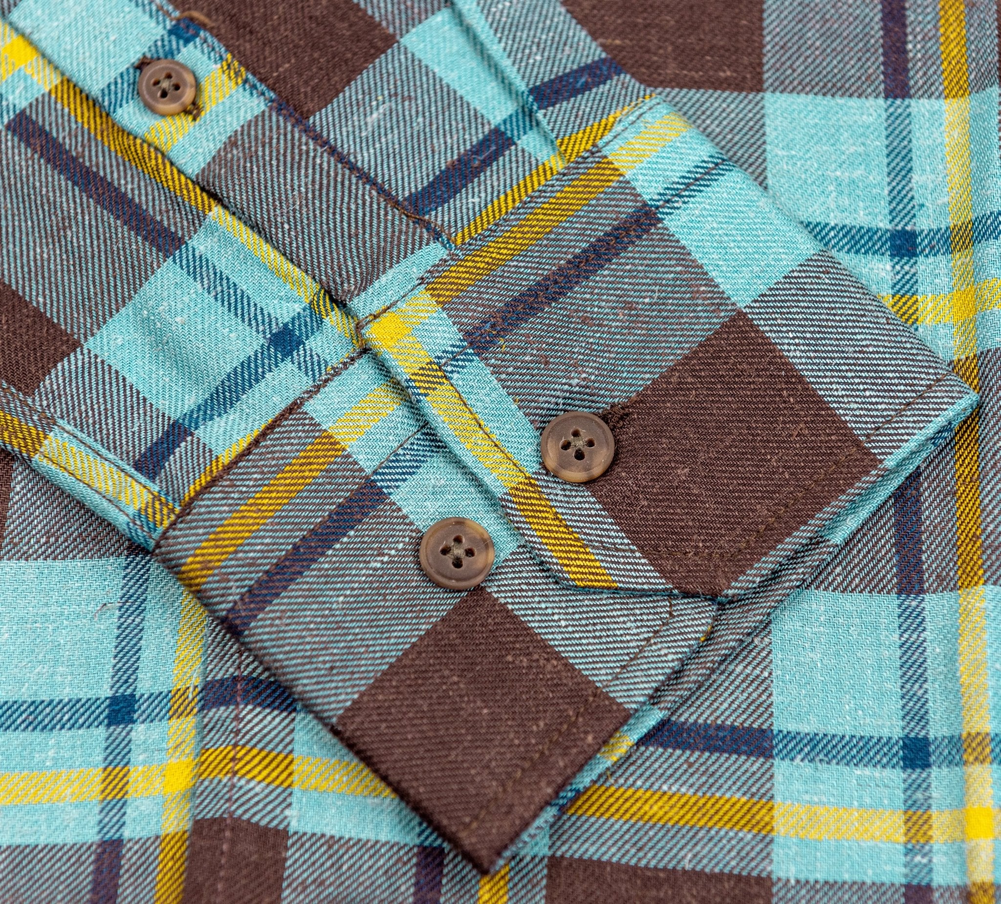 Wear Sierra Top Shelf Soft Turkish Cotton Blue & Brown Plaid Casual Friday Shirts for Men - Wear Sierra