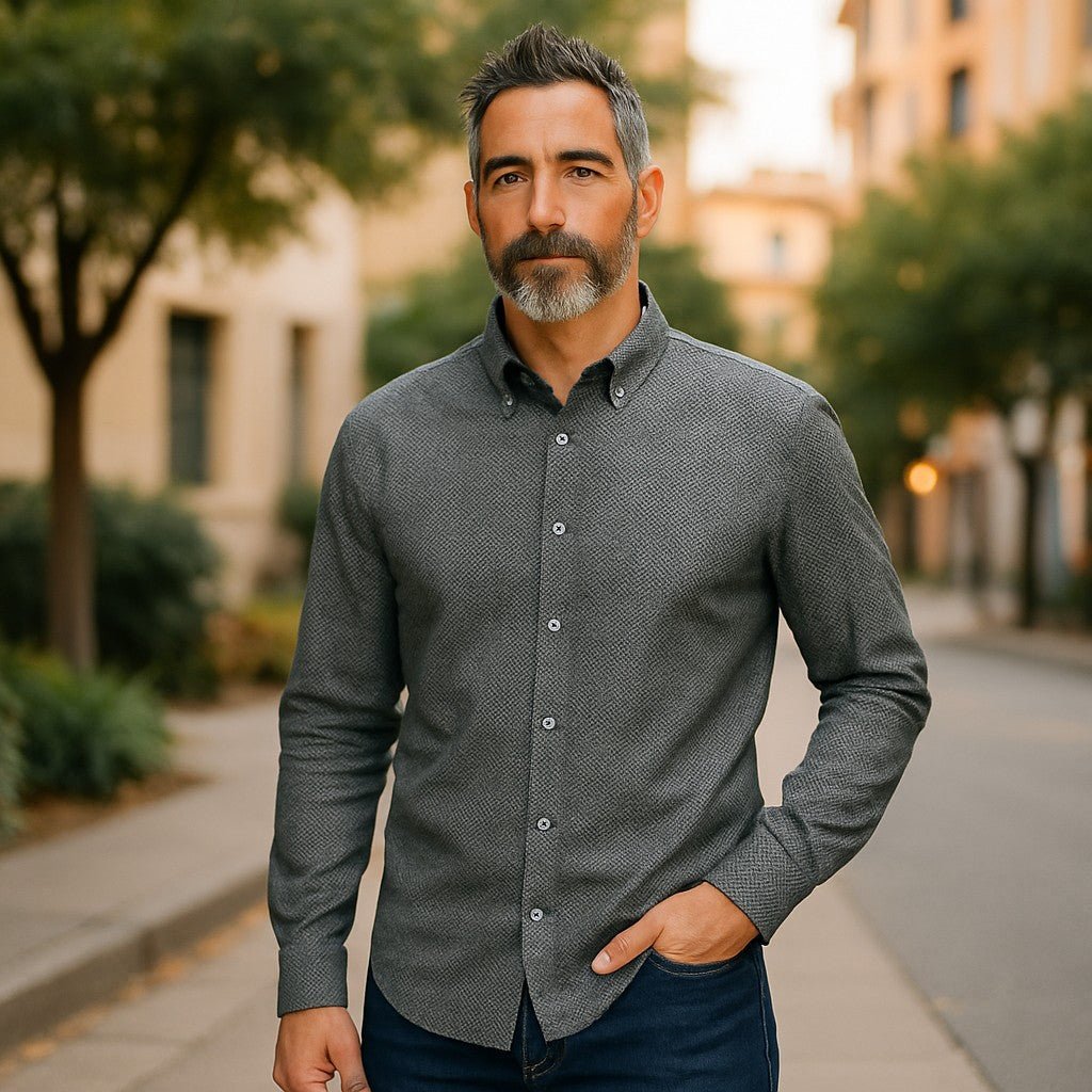 Wear Sierra Top Shelf Turkish Cotton Black Circle, Casual Friday Shirts for Men - Wear Sierra
