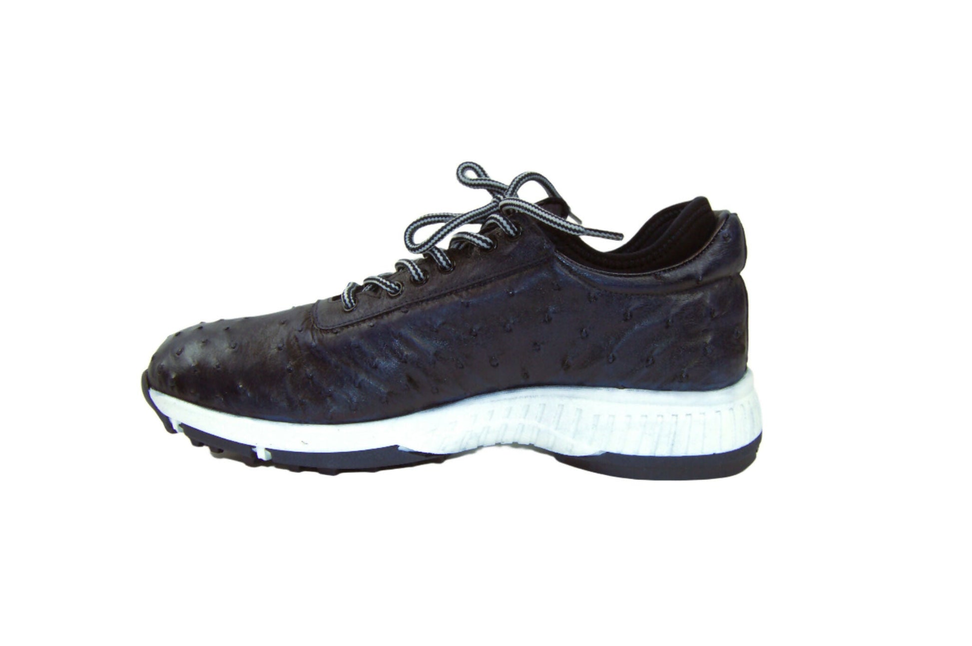 W&H Eagle - Ostrich Skin Men's Golf Shoes in Dark Blue - Wear Sierra