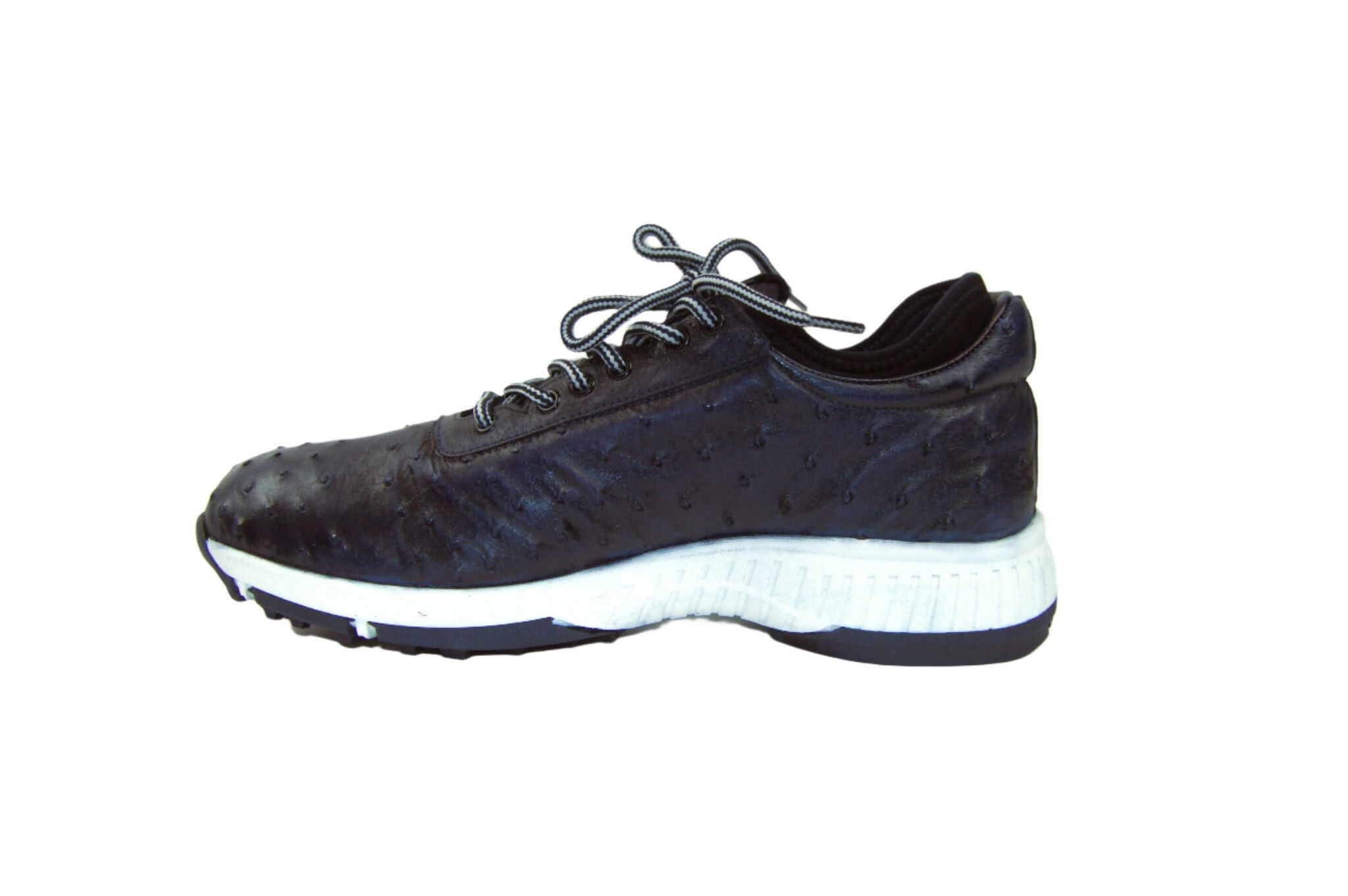 W&H Eagle - Ostrich Skin Men's Golf Shoes in Dark Blue - Wear Sierra