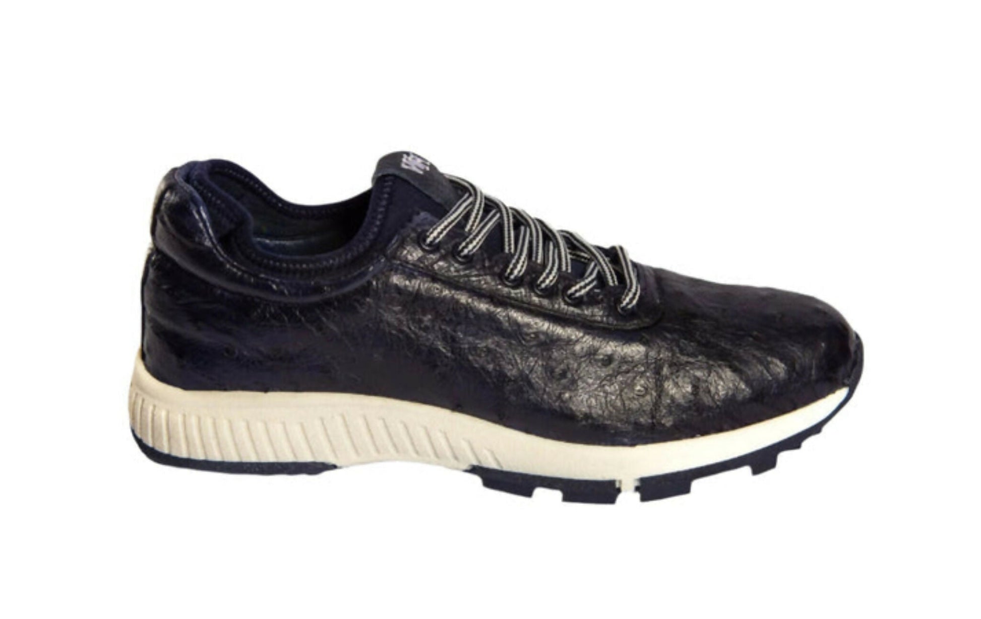 W&H Eagle - Ostrich Skin Men's Golf Shoes in Dark Blue - Wear Sierra