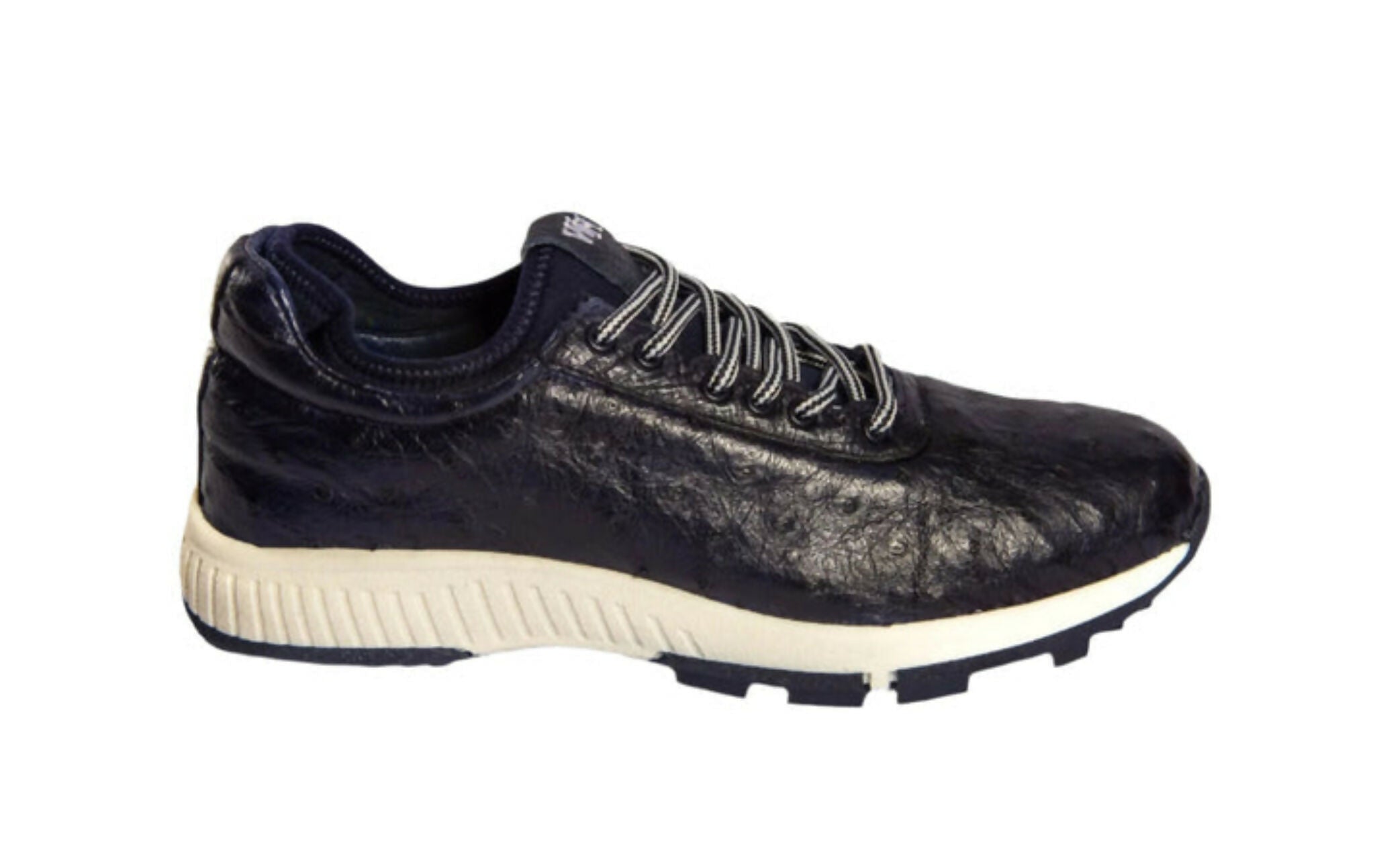 W&H Eagle - Ostrich Skin Men's Golf Shoes in Dark Blue - Wear Sierra
