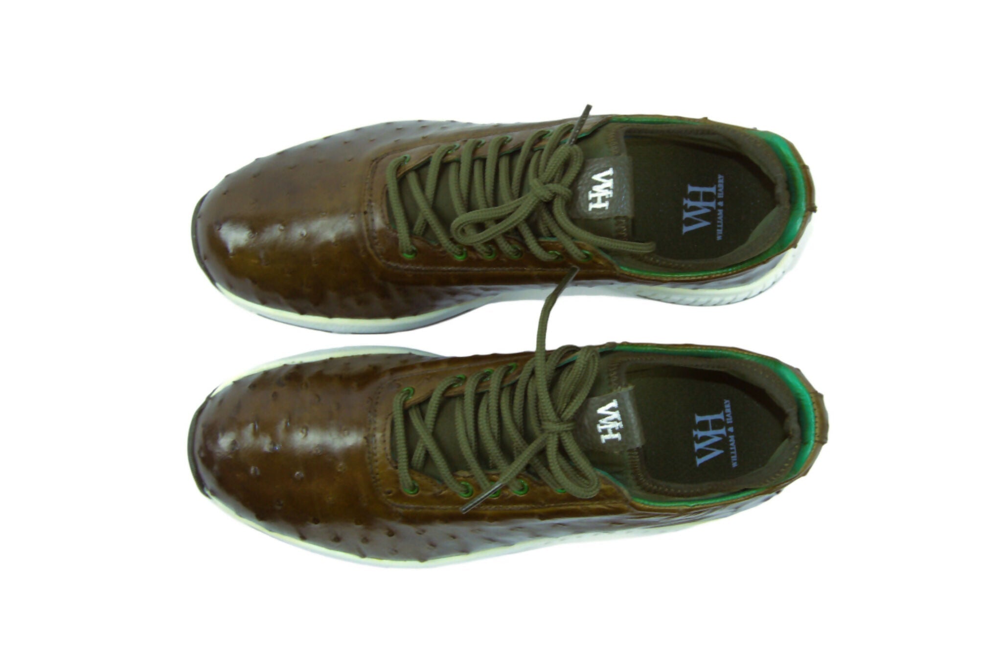 W&H Eagle - Ostrich Skin Women's Golf Shoes in Olive - Wear Sierra
