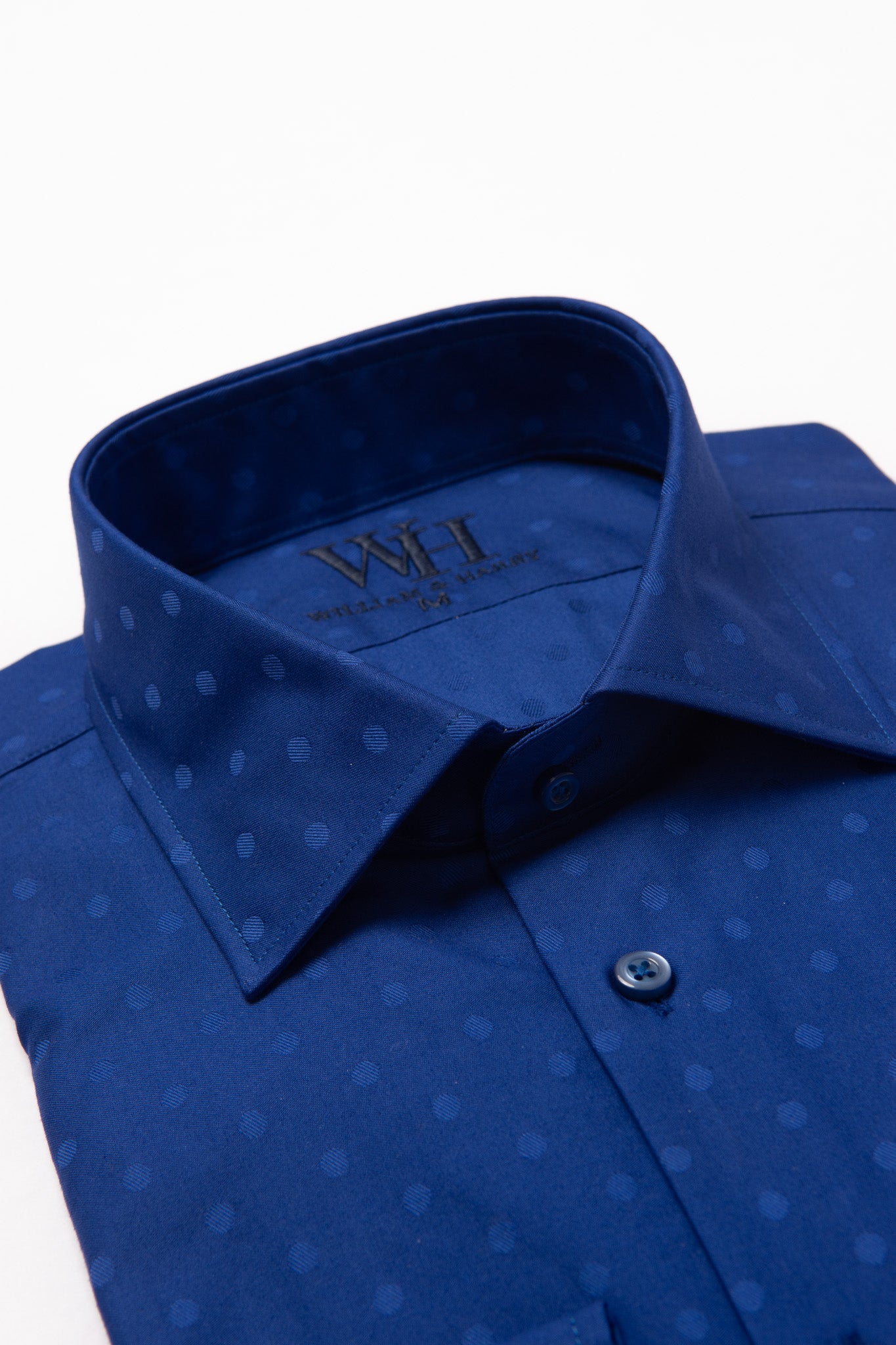 W&H Golf Men's Long Sleeve Button Up Sports Shirts - Blue Polka Print - Wear Sierra