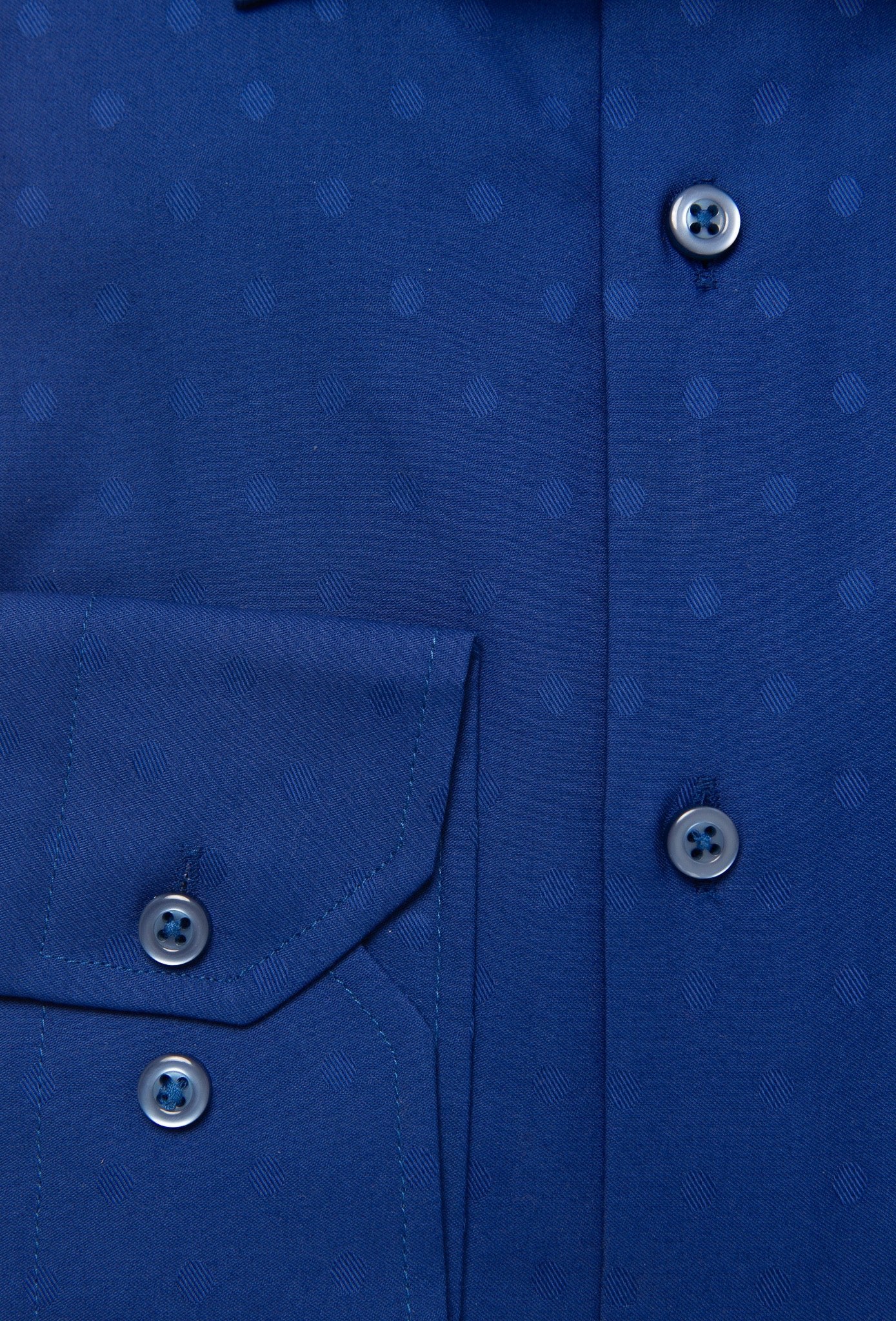 W&H Golf Men's Long Sleeve Button Up Sports Shirts - Blue Polka Print - Wear Sierra