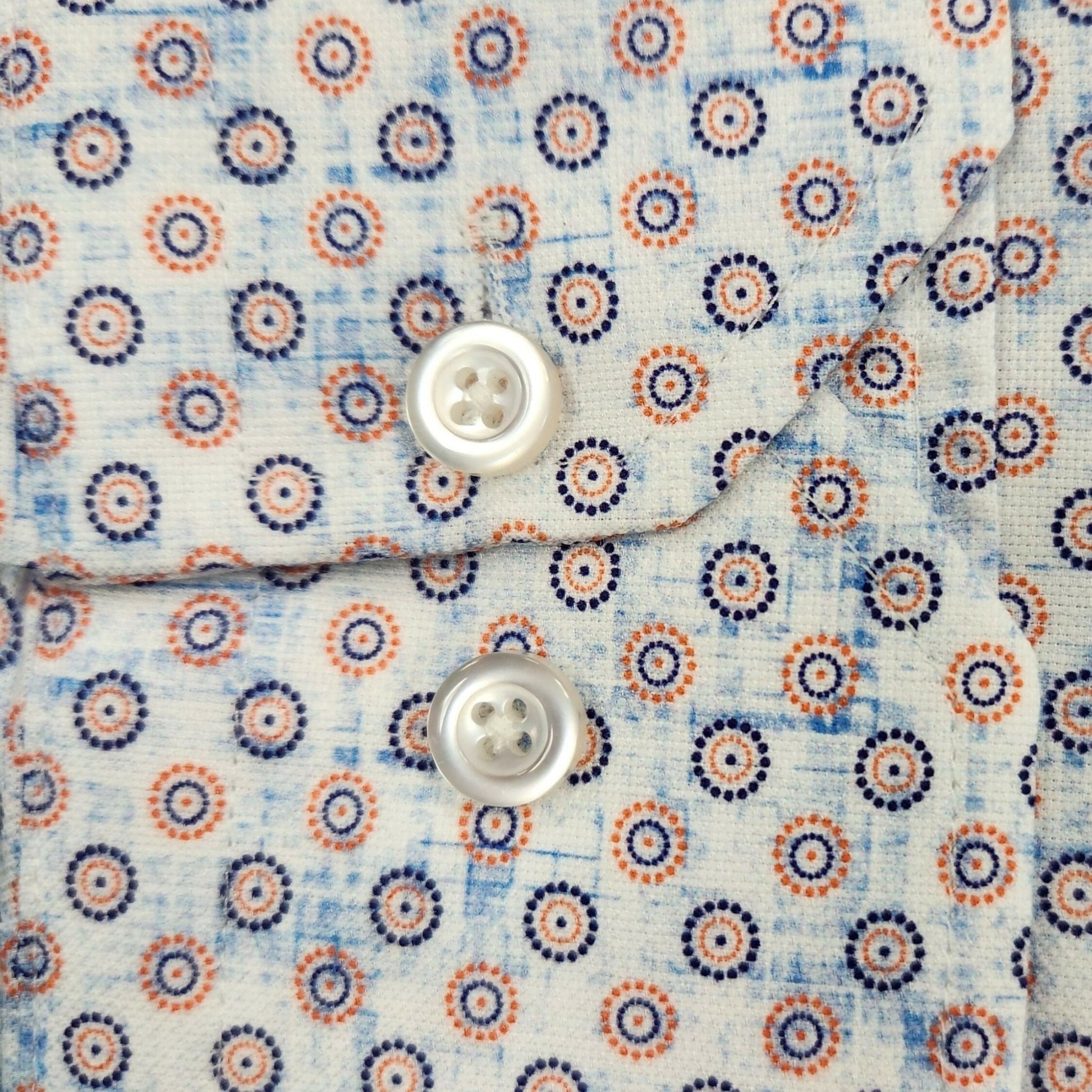 W&H Golf Men's Long Sleeve Button Up Sports Shirts - Circular Print - Wear Sierra