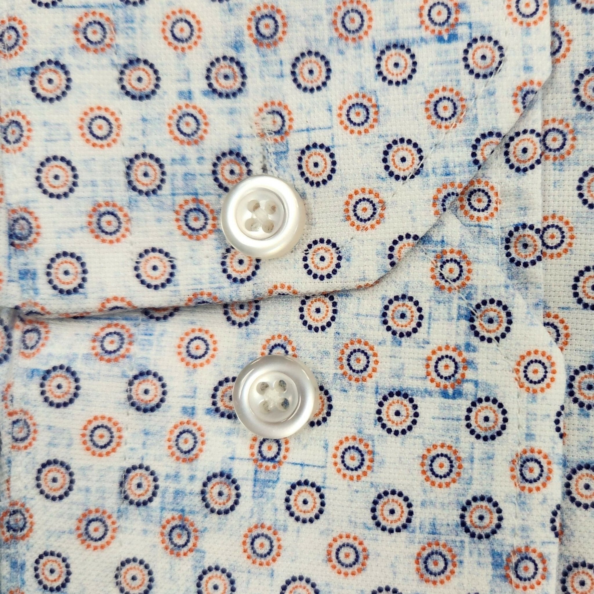 W&H Golf Men's Long Sleeve Button Up Sports Shirts - Circular Print - Wear Sierra