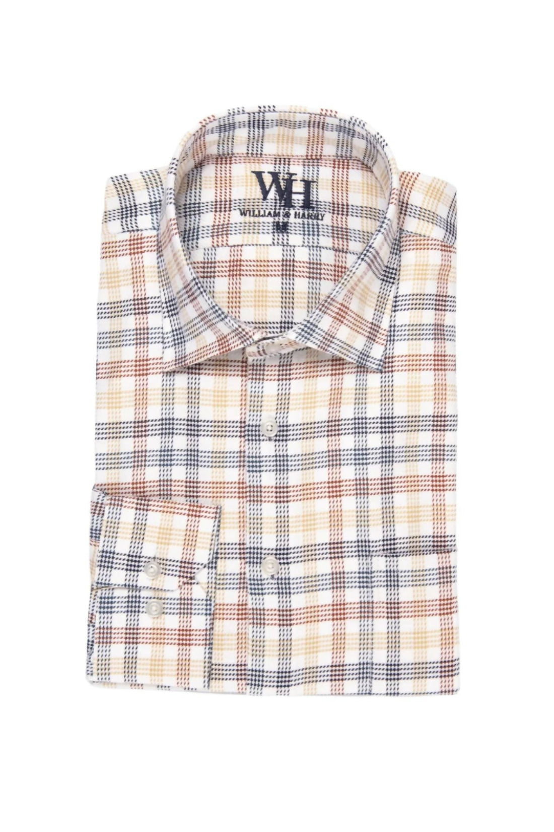 W&H Golf Men's Long Sleeve Button Up Sports Shirts - Red White Blue Plaid - Wear Sierra