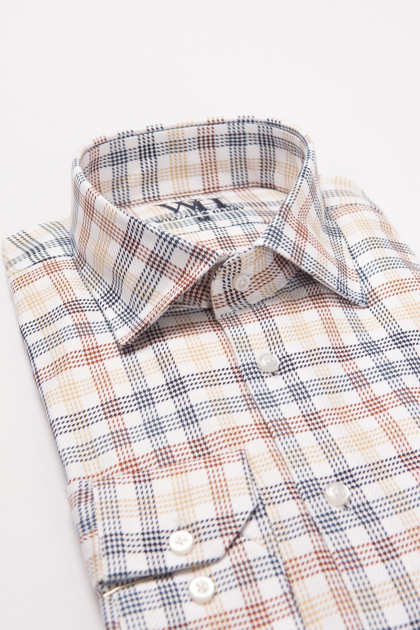 W&H Golf Men's Long Sleeve Button Up Sports Shirts - Red White Blue Plaid - Wear Sierra