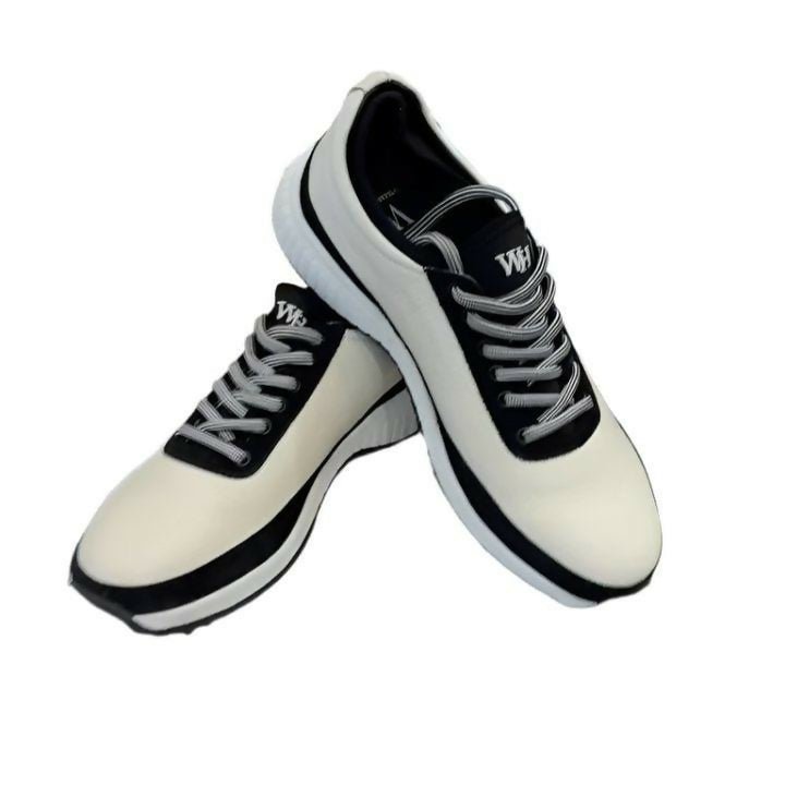 W&H Suede Black/White - Original Design Signature Golf Shoes for Women - CLEARANCE - Wear Sierra