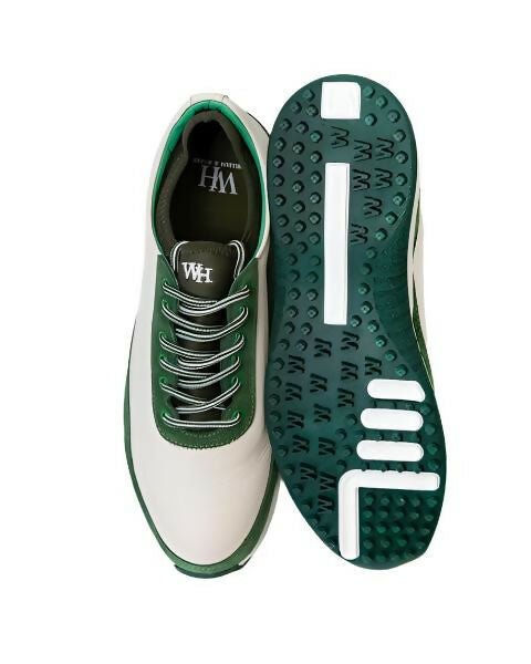 W&H Suede Green/White - Original Design Signature Golf Shoes for Men - CLEARANCE - Wear Sierra
