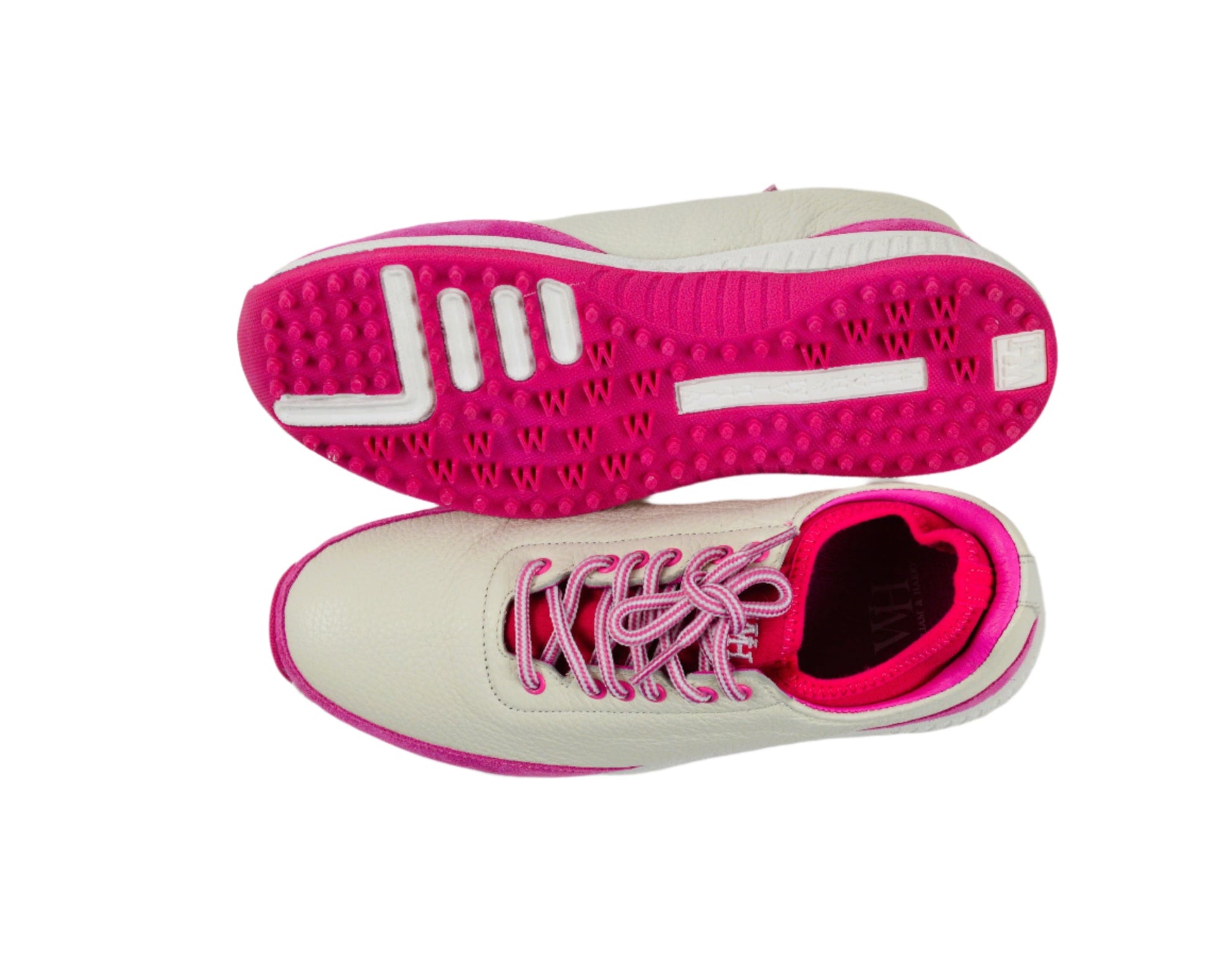 W&H Suede Pink/White - Original Design Signature Golf Shoes for Women - CLEARANCE - Wear Sierra
