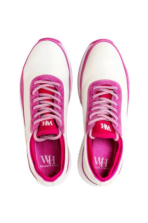 W&H Suede Pink/White - Original Design Signature Golf Shoes for Women - CLEARANCE - Wear Sierra