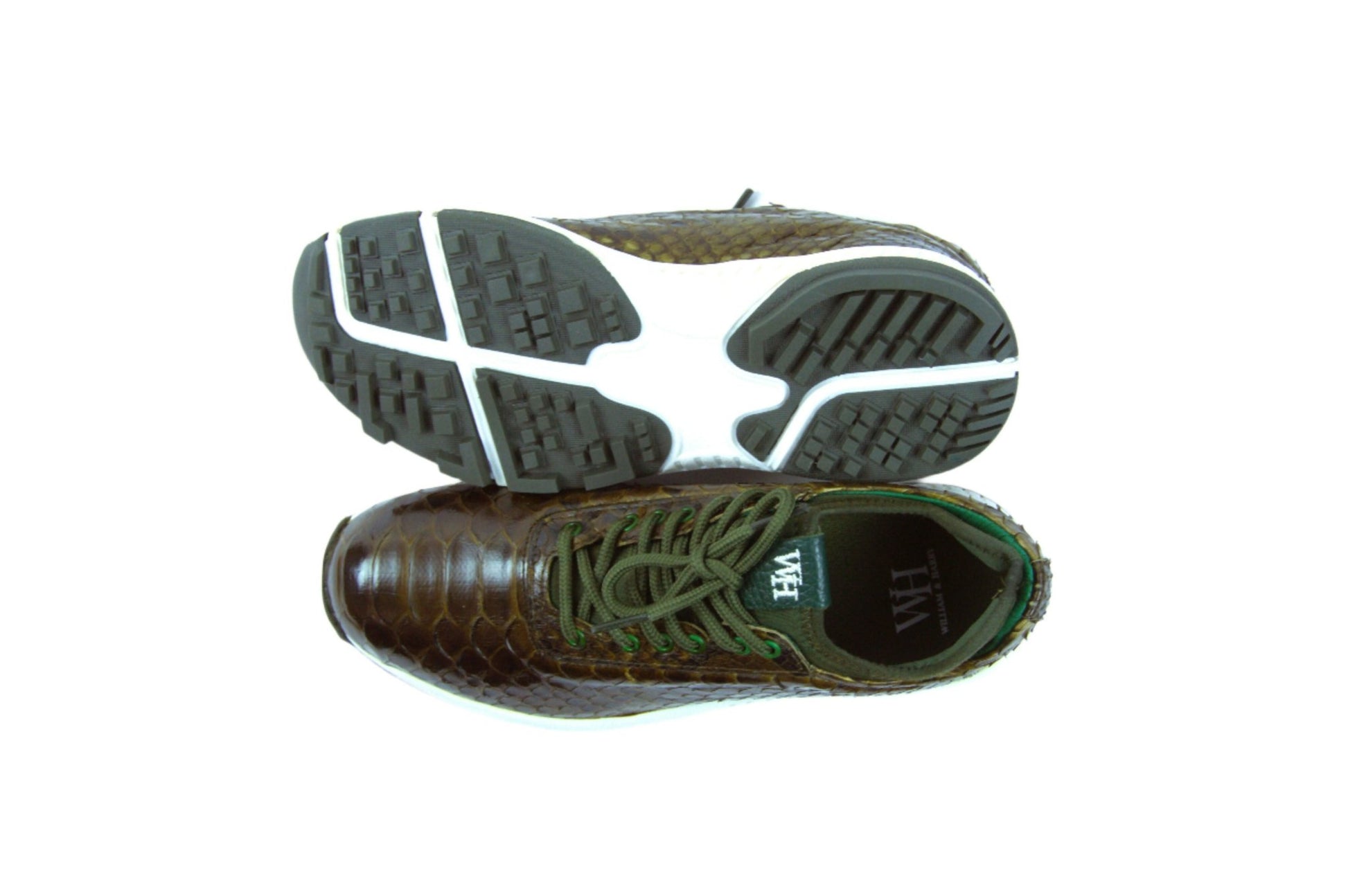 W&H Viper - Python Golf Shoes for Men in Olive - Wear Sierra