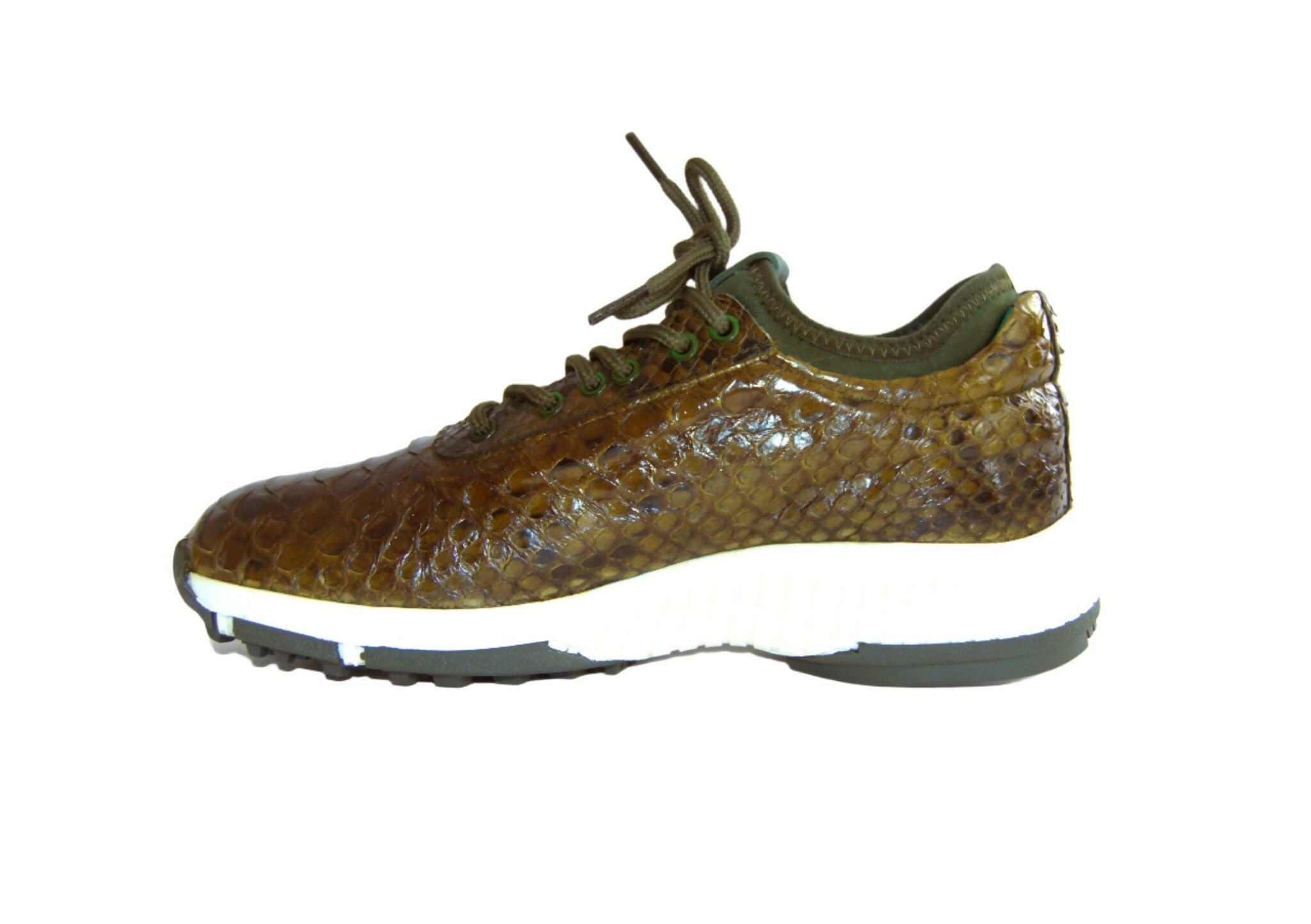 W&H Viper - Python Golf Shoes for Men in Olive - Wear Sierra