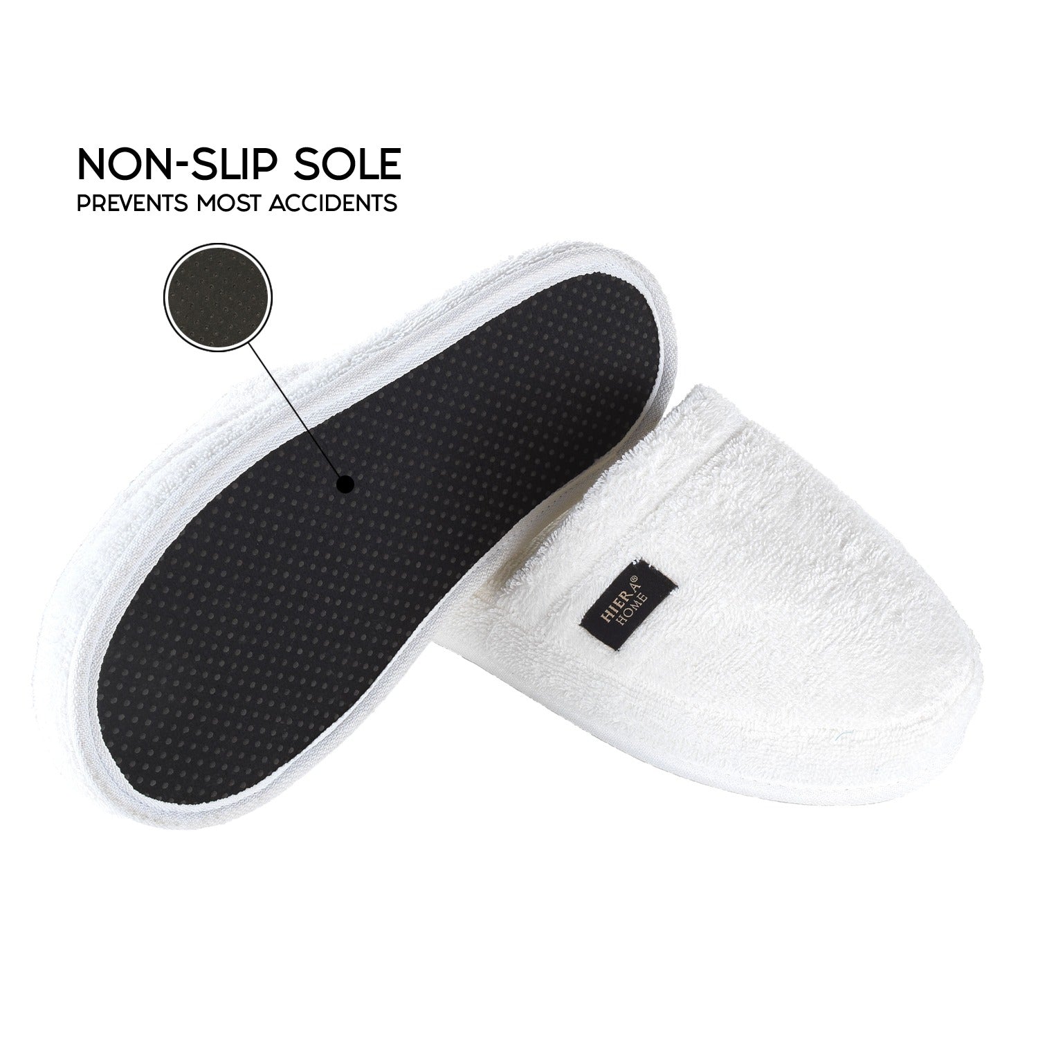 Luxury Non-Slip House Slippers in Turkish Cotton, Hotel Style Ultra Soft, Spa-Level Closed Toe Bath Slippers for Men & Women
