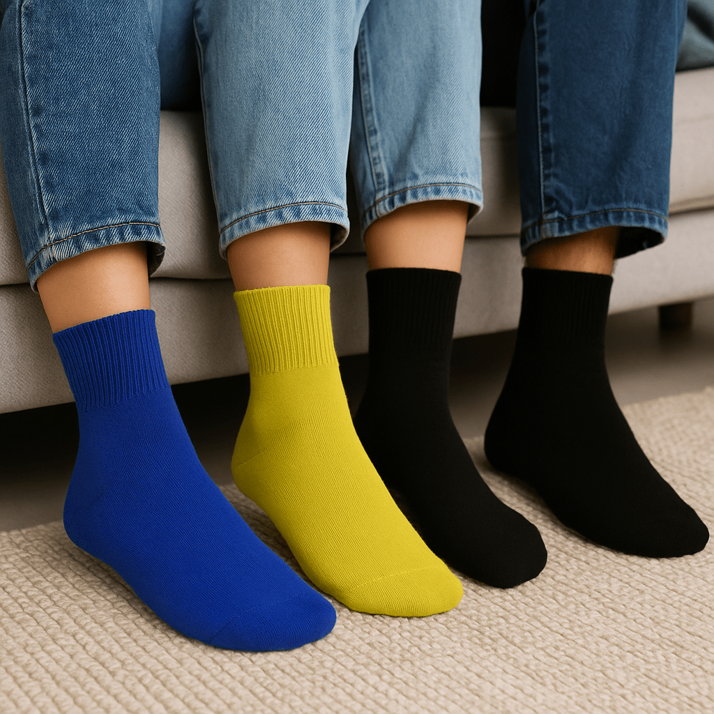 Women's 100% Combed Cotton Ankle Turn Cuff 3 Pair Pack - Loose Fitting Socks, Perfect for Diabetics and Edema - Wear Sierra