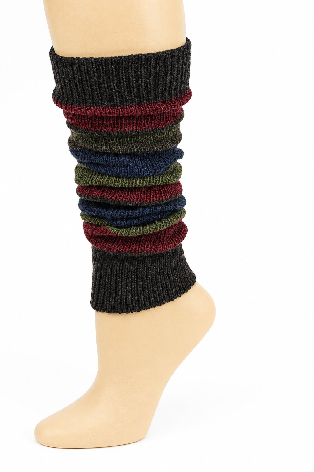 Women's and Girls' Striped Lambs Wool Leg Warmers - Wear Sierra
