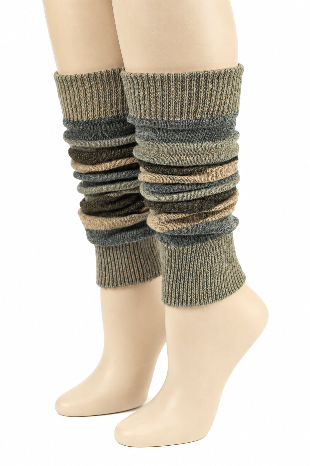 Women's and Girls' Striped Lambs Wool Leg Warmers - Wear Sierra