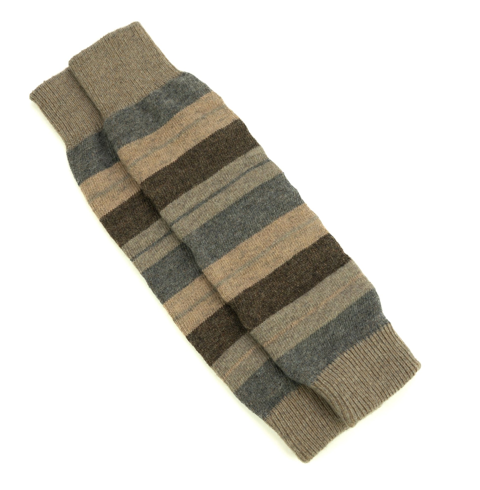 Women's and Girls' Striped Lambs Wool Leg Warmers - Wear Sierra