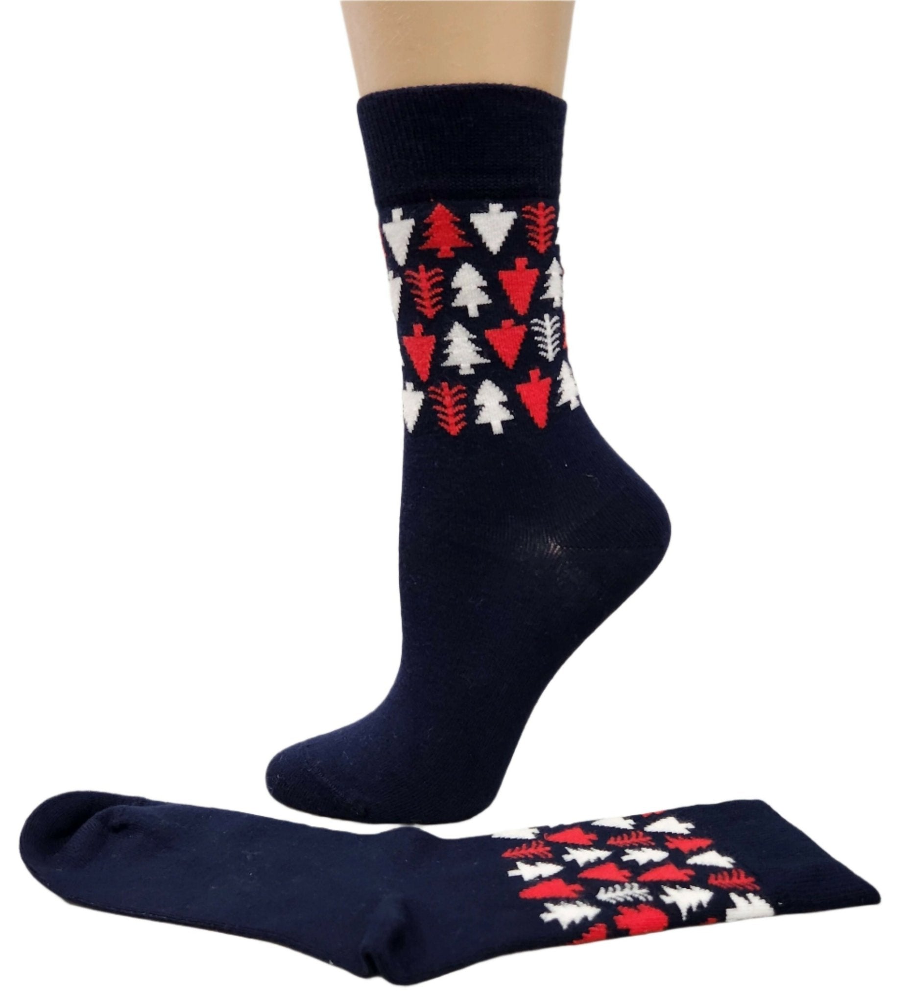 Women's Christmas Tree Crew Socks - Silky Soft and Holiday Ready! - Wear Sierra