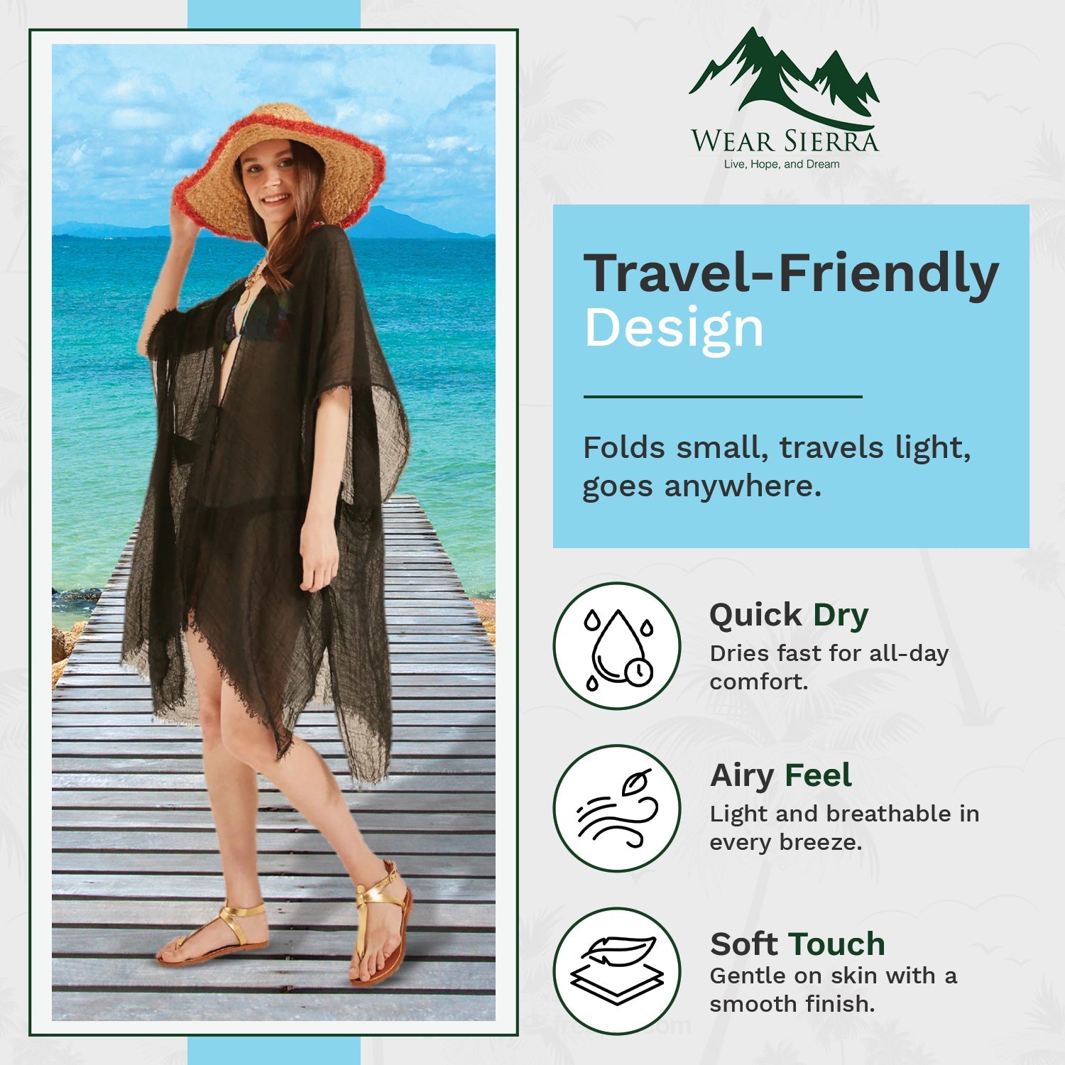 Women's Colorful and Stylish Beach Cover Up, Perfect Summer Wear at the Pool - Wear Sierra