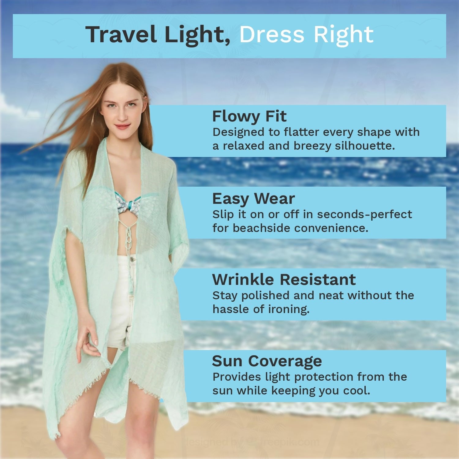 Women's Colorful and Stylish Beach Cover Up, Perfect Summer Wear at the Pool - Wear Sierra