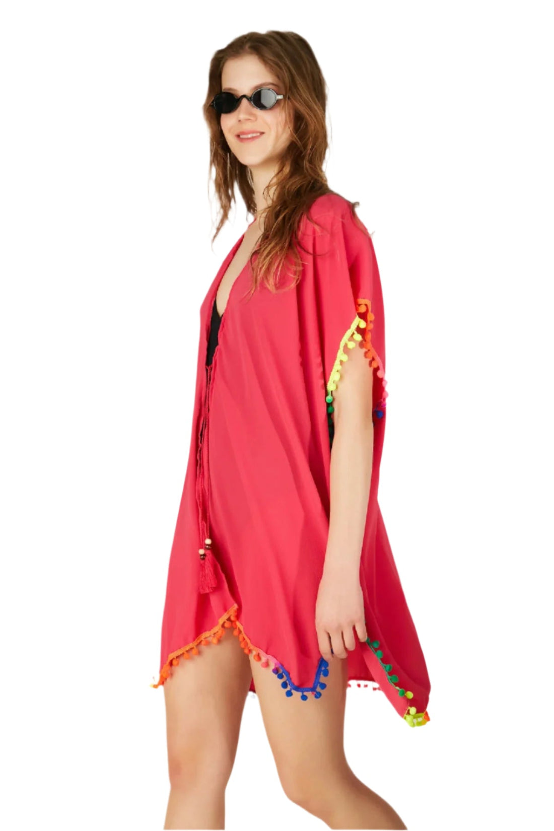 Women's Colorful Beach Dress with Tassel Detail, Great for Summer Fun at the Beach or Pool - Wear Sierra
