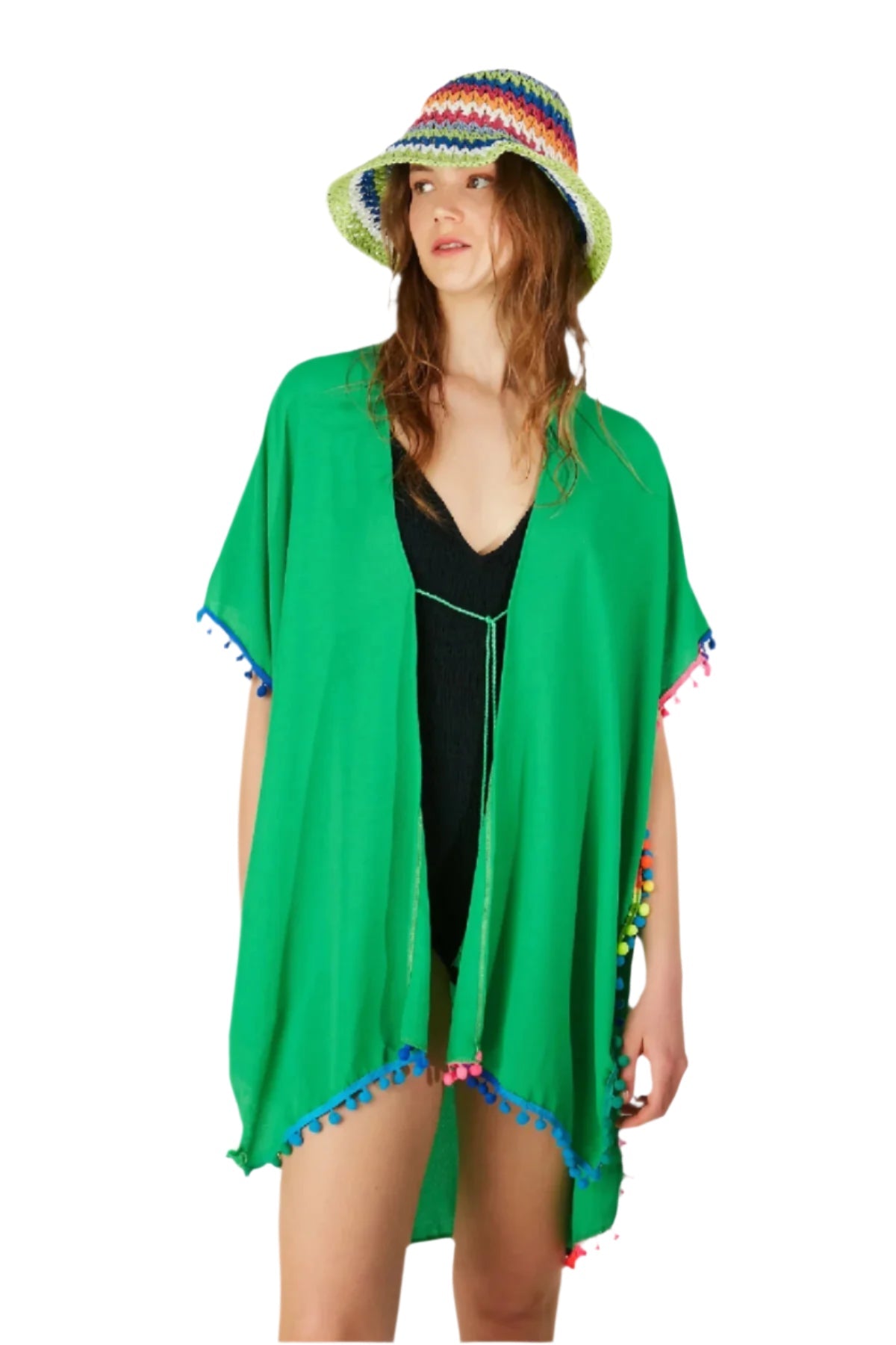 Women's Colorful Beach Dress with Tassel Detail, Great for Summer Fun at the Beach or Pool - Wear Sierra