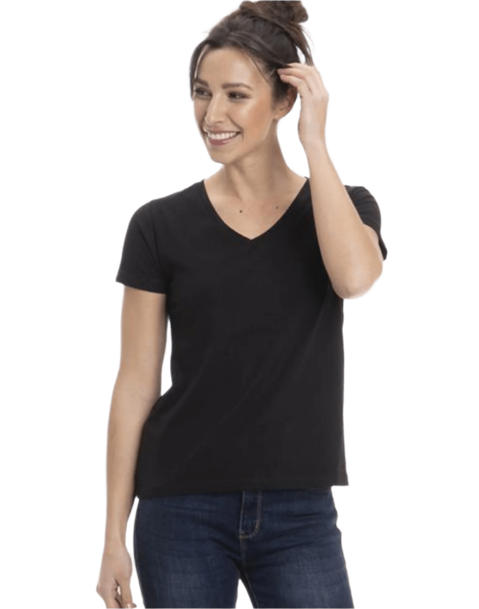 Women's Colorful V-Neck Short Sleeve Turkish Cotton T-Shirts - Wear Sierra