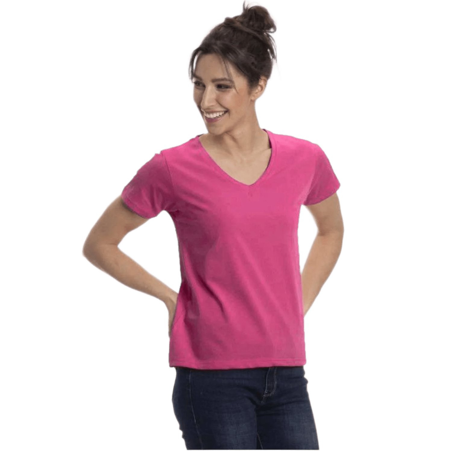 Women's Colorful V-Neck Short Sleeve Turkish Cotton T-Shirts - Wear Sierra