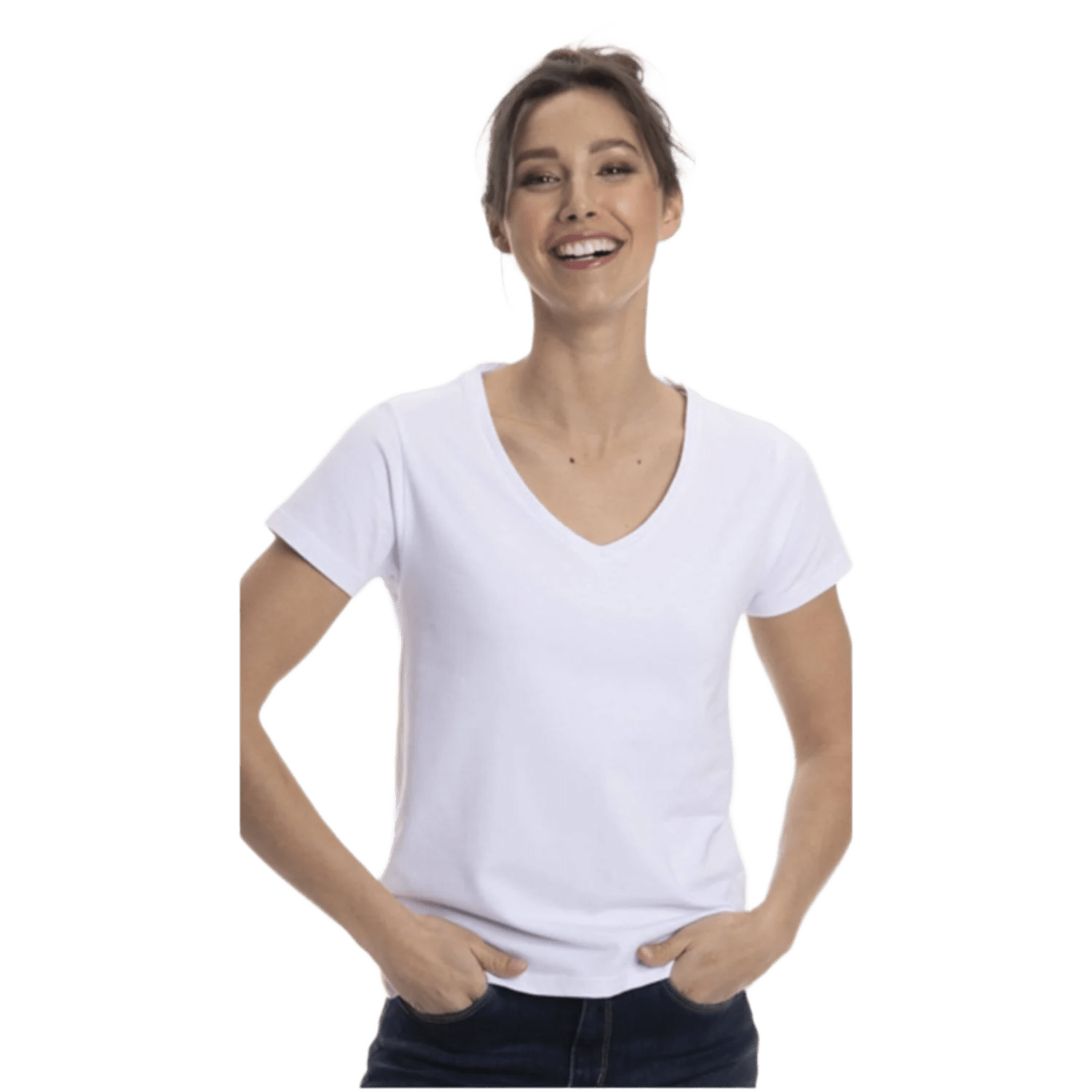 Women's Colorful V-Neck Short Sleeve Turkish Cotton T-Shirts - Wear Sierra