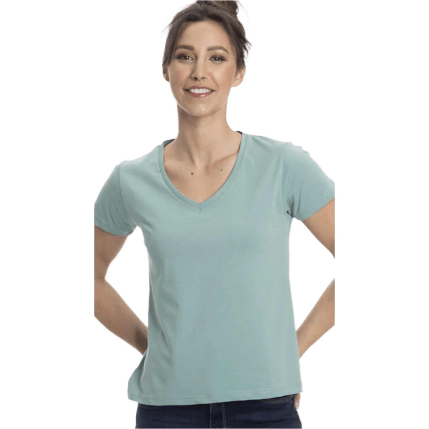 Women's Colorful V-Neck Short Sleeve Turkish Cotton T-Shirts - Wear Sierra