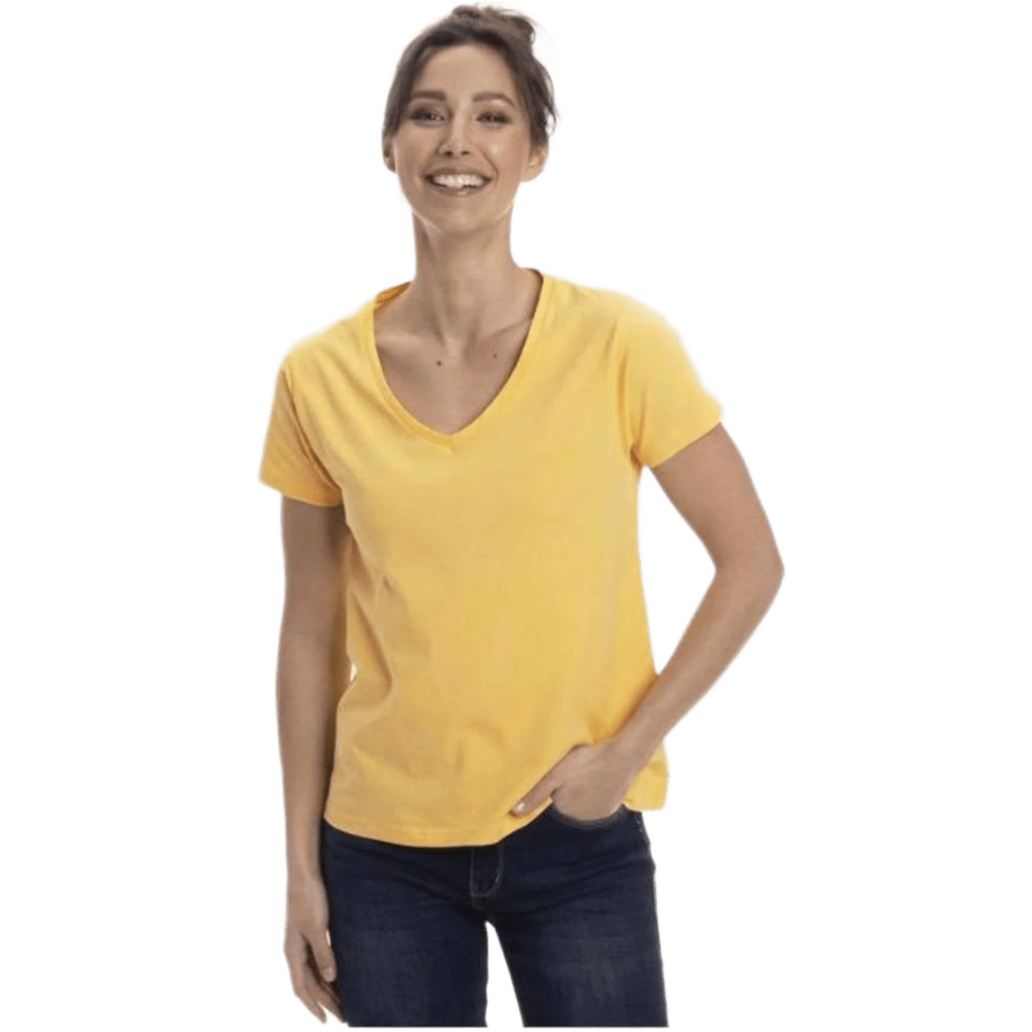 Women's Colorful V-Neck Short Sleeve Turkish Cotton T-Shirts - Wear Sierra