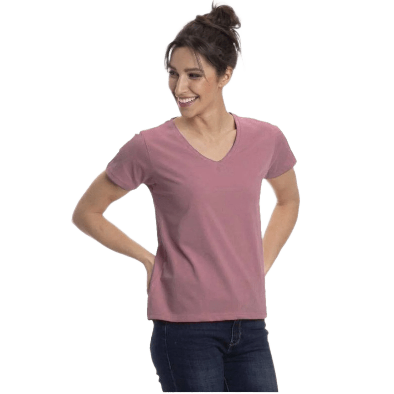 Women's Colorful V-Neck Short Sleeve Turkish Cotton T-Shirts - Wear Sierra