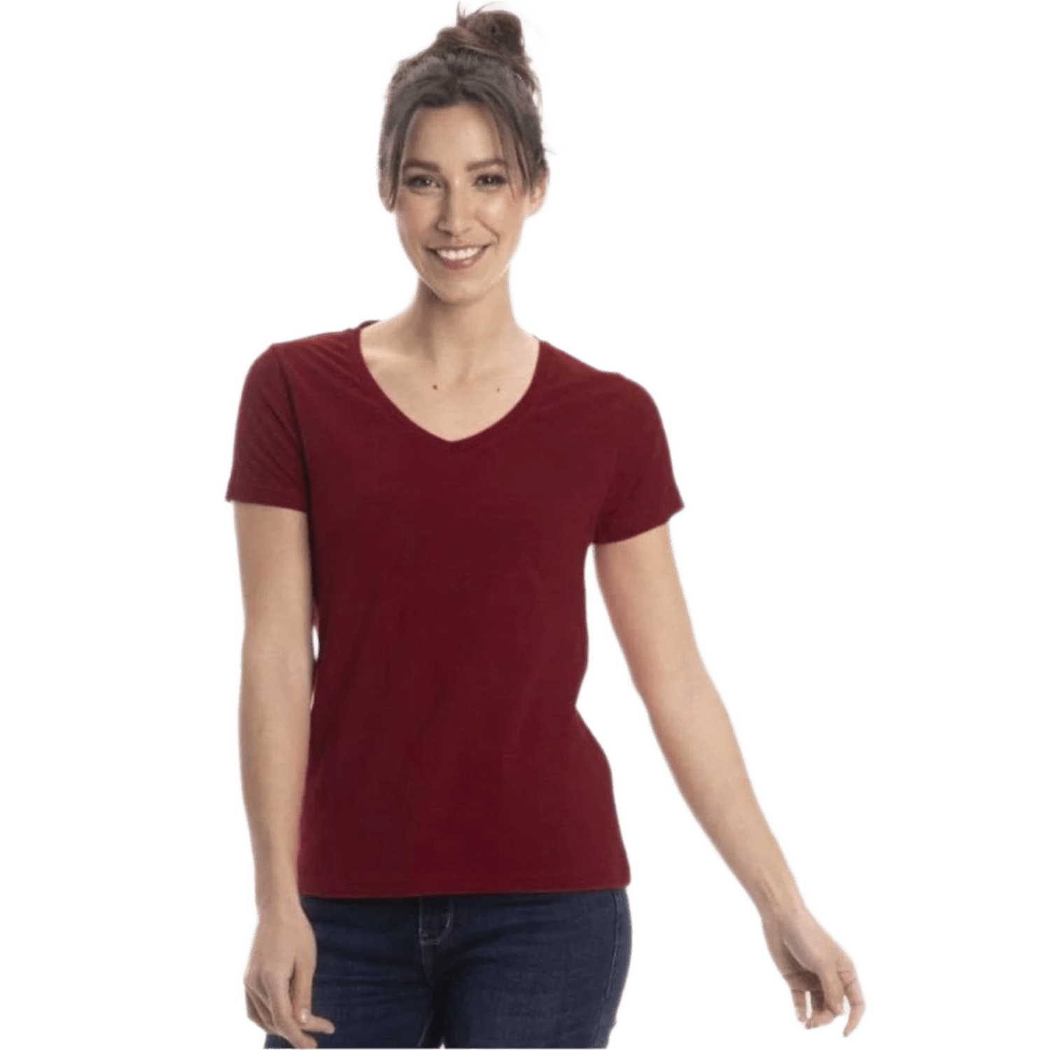 Women's Colorful V-Neck Short Sleeve Turkish Cotton T-Shirts - Wear Sierra
