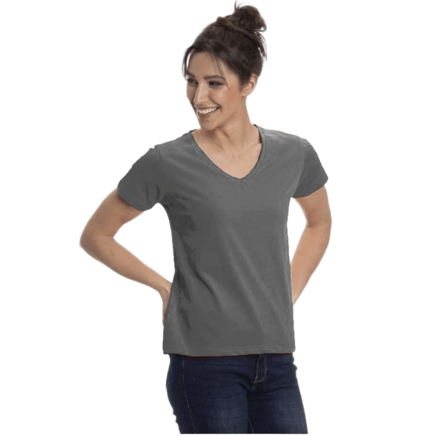 Women's Colorful V-Neck Short Sleeve Turkish Cotton T-Shirts - Wear Sierra
