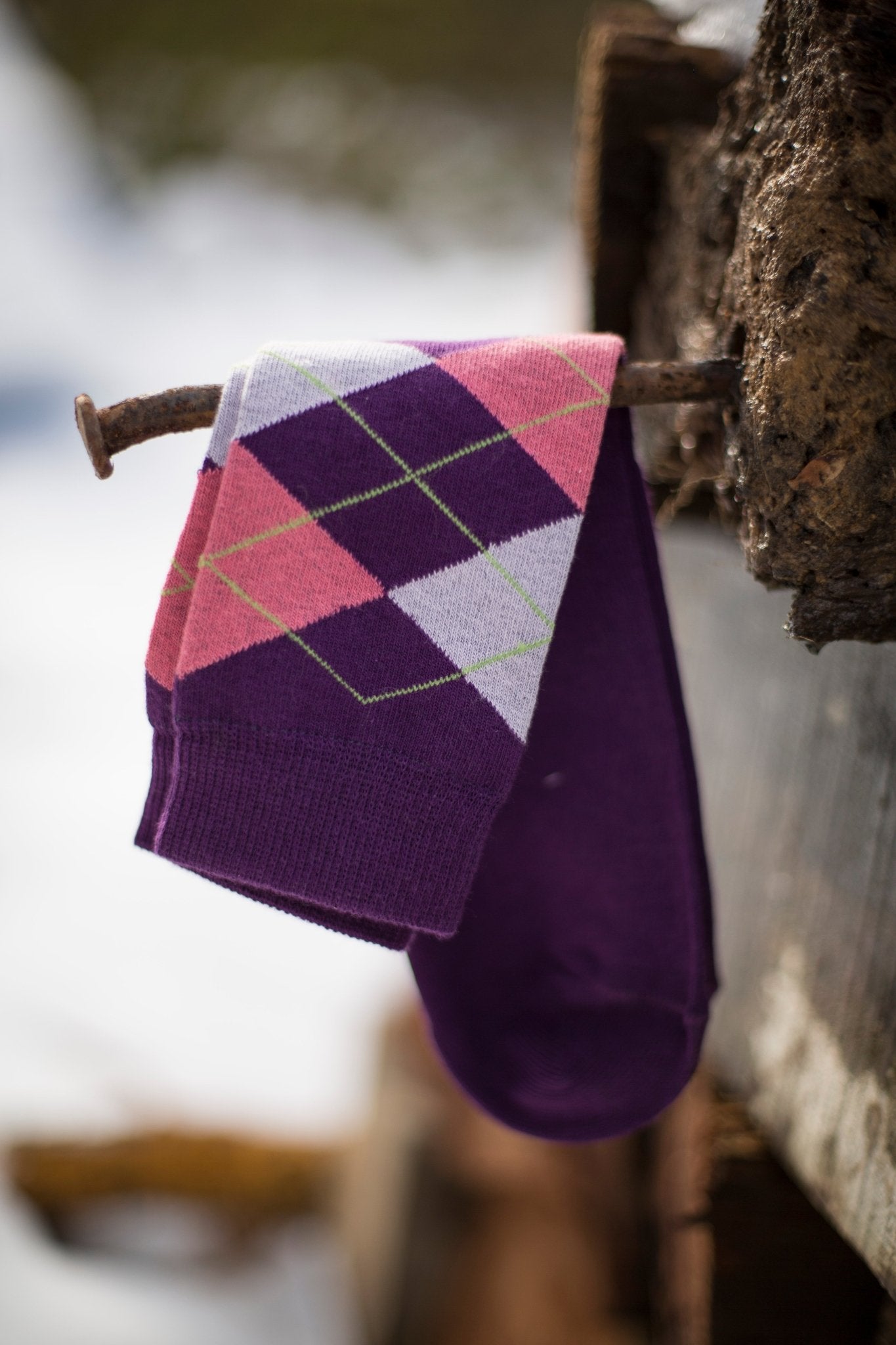Women's Combed Cotton Crew Socks, Colorful Argyle Design, Choose 1 Pair Pack or 4 Pair Packs - Wear Sierra
