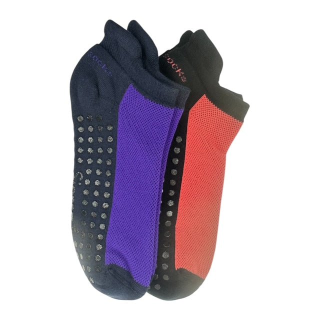 Women's Cotton Anklet-Hi Socks with Non-Skid Gripper Soles, Socks for Yoga & Lounging - Wear Sierra