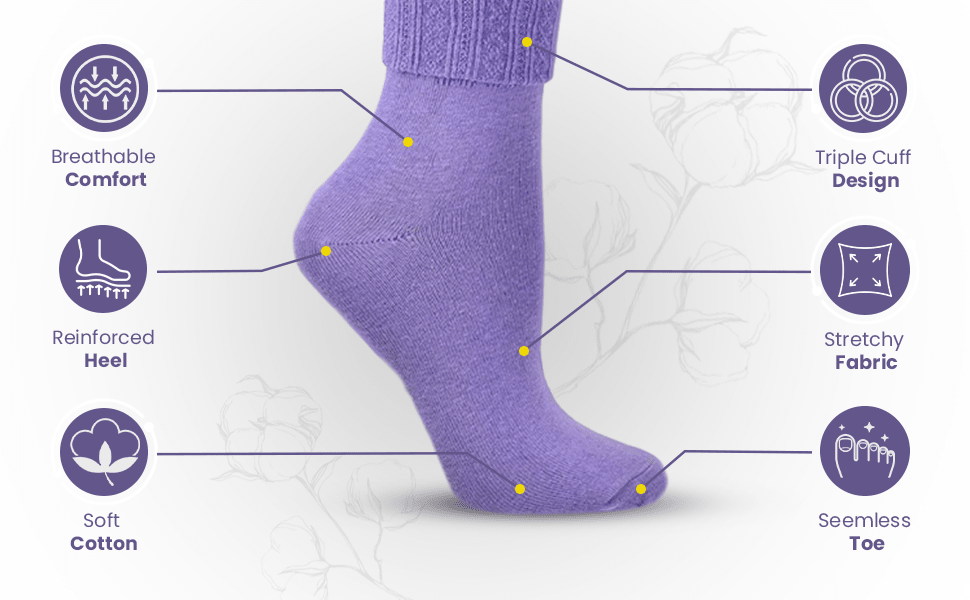 Women's Cotton Crew Socks in Beautiful Colors - in Convenient 6 Pair Packs - Wear Sierra