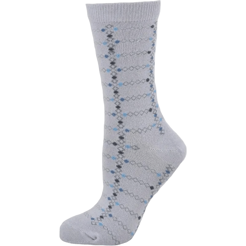 Women's Cotton Geometric Pattern Crew Socks - Wear Sierra